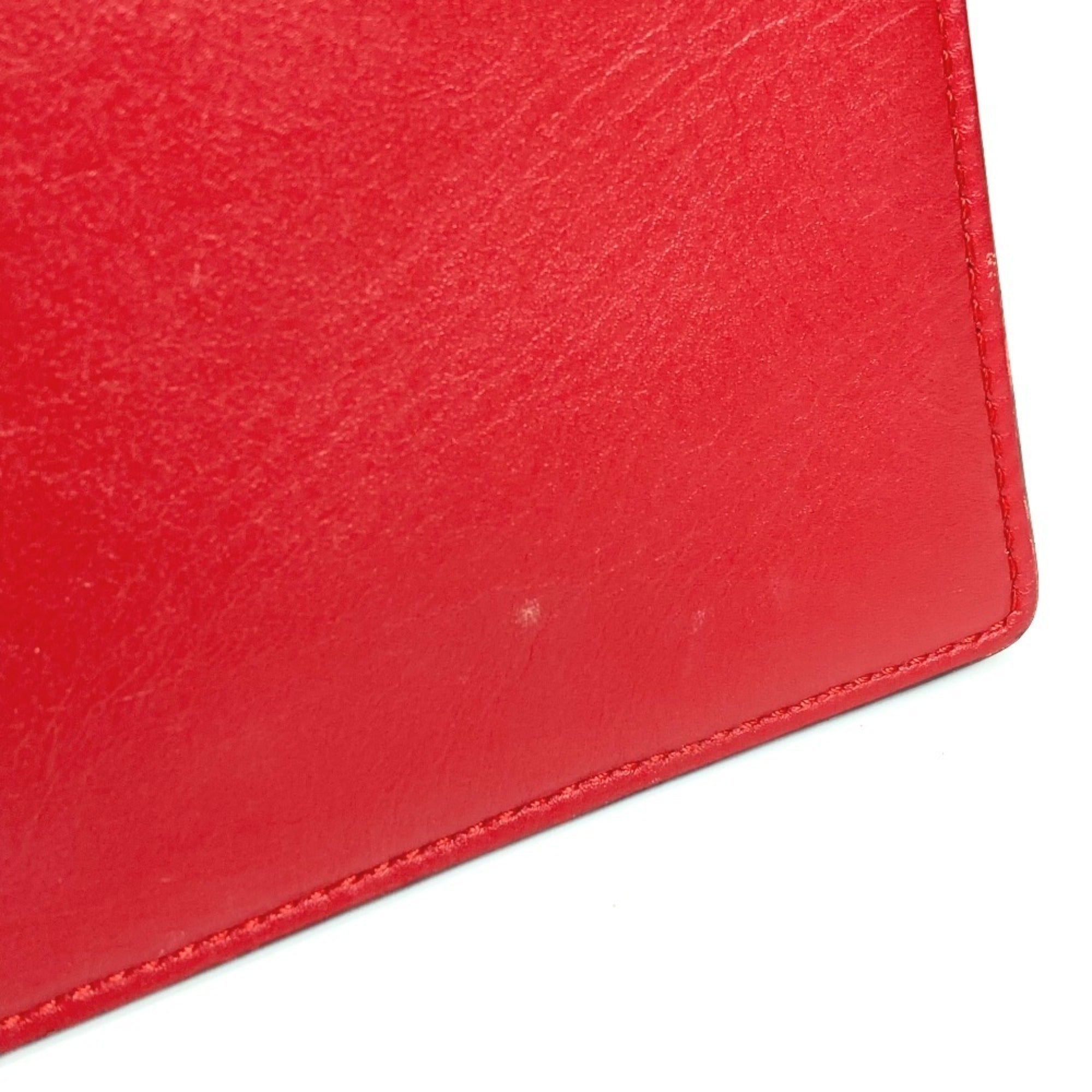 Gucci Beige Red Color Gg Supreme Clutch Bag (Pre-Owned)