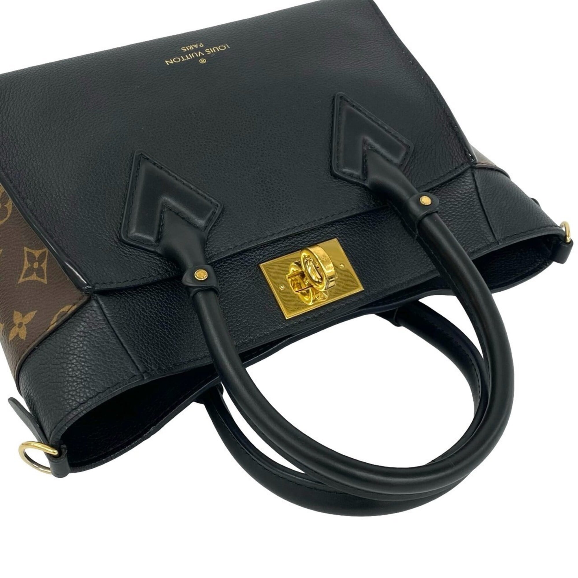 Louis Vuitton Black Brown Leather Pvc Handbag Shoulder Bag (Pre-Owned)