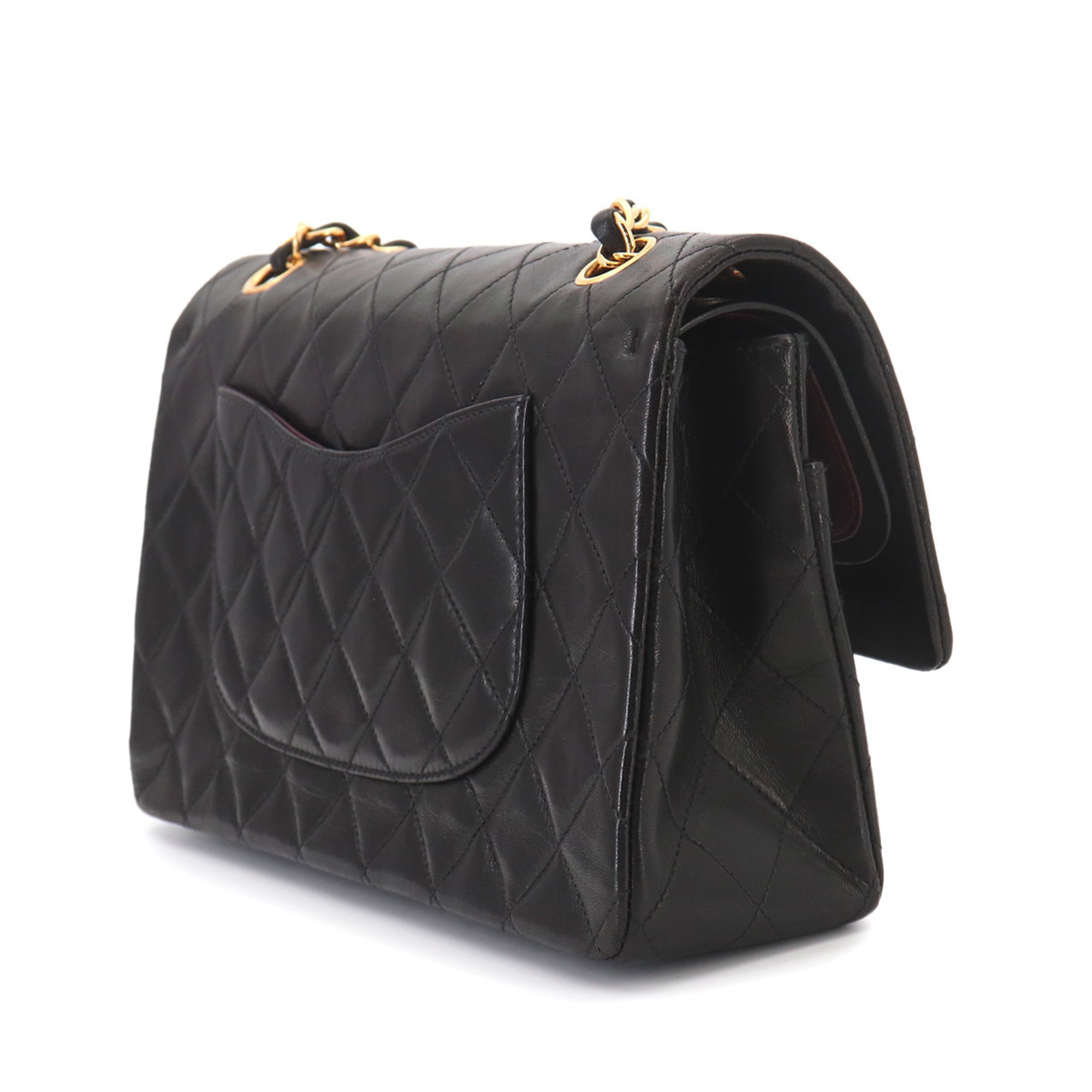 Chanel Black Leather Handbag Shoulder Bag (Pre-Owned)