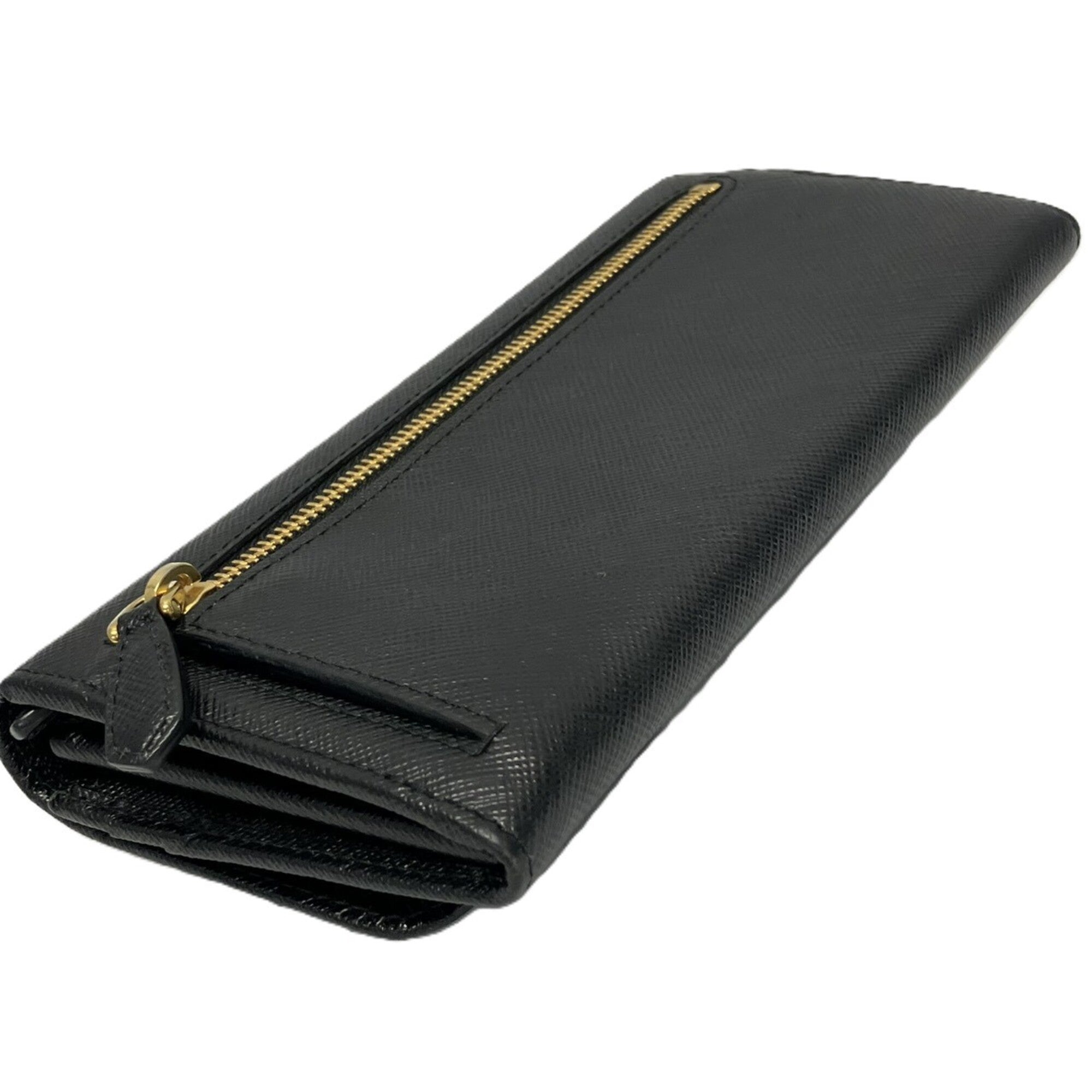 Prada Black Saffiano Long Wallet (Bi-Fold) (Pre-Owned)