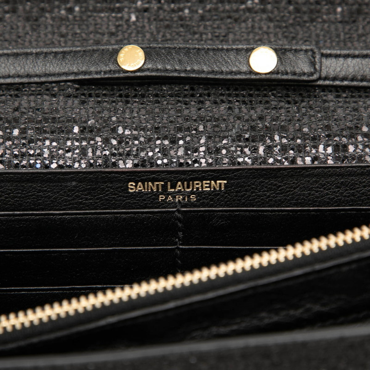 Saint Laurent Black Spangles Leather Shoulder Bag (Pre-Owned)