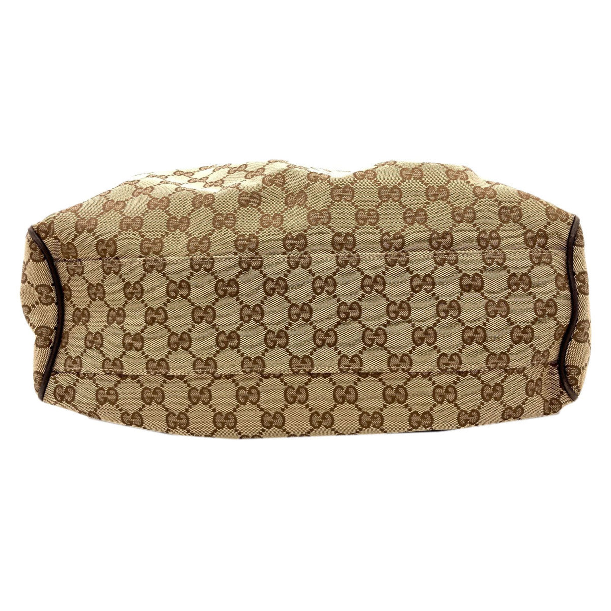 Gucci Brown Canvas Handbag (Pre-Owned)