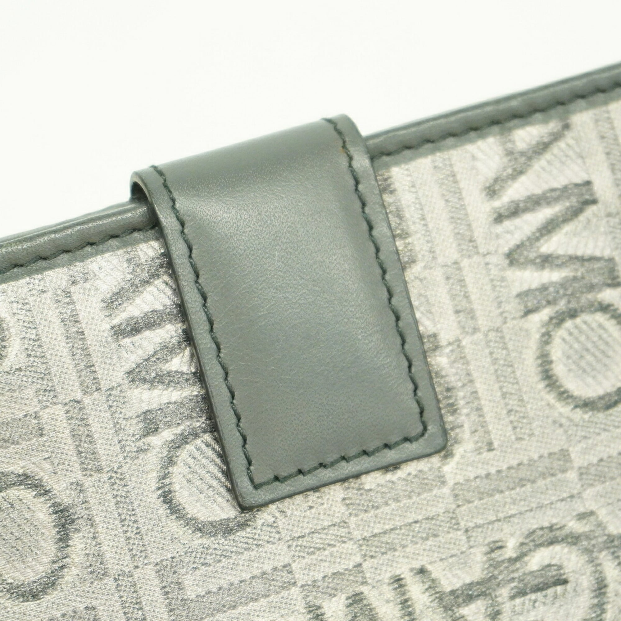 Salvatore Ferragamo Gray Canvas Long Wallet (Bi-Fold) (Pre-Owned)