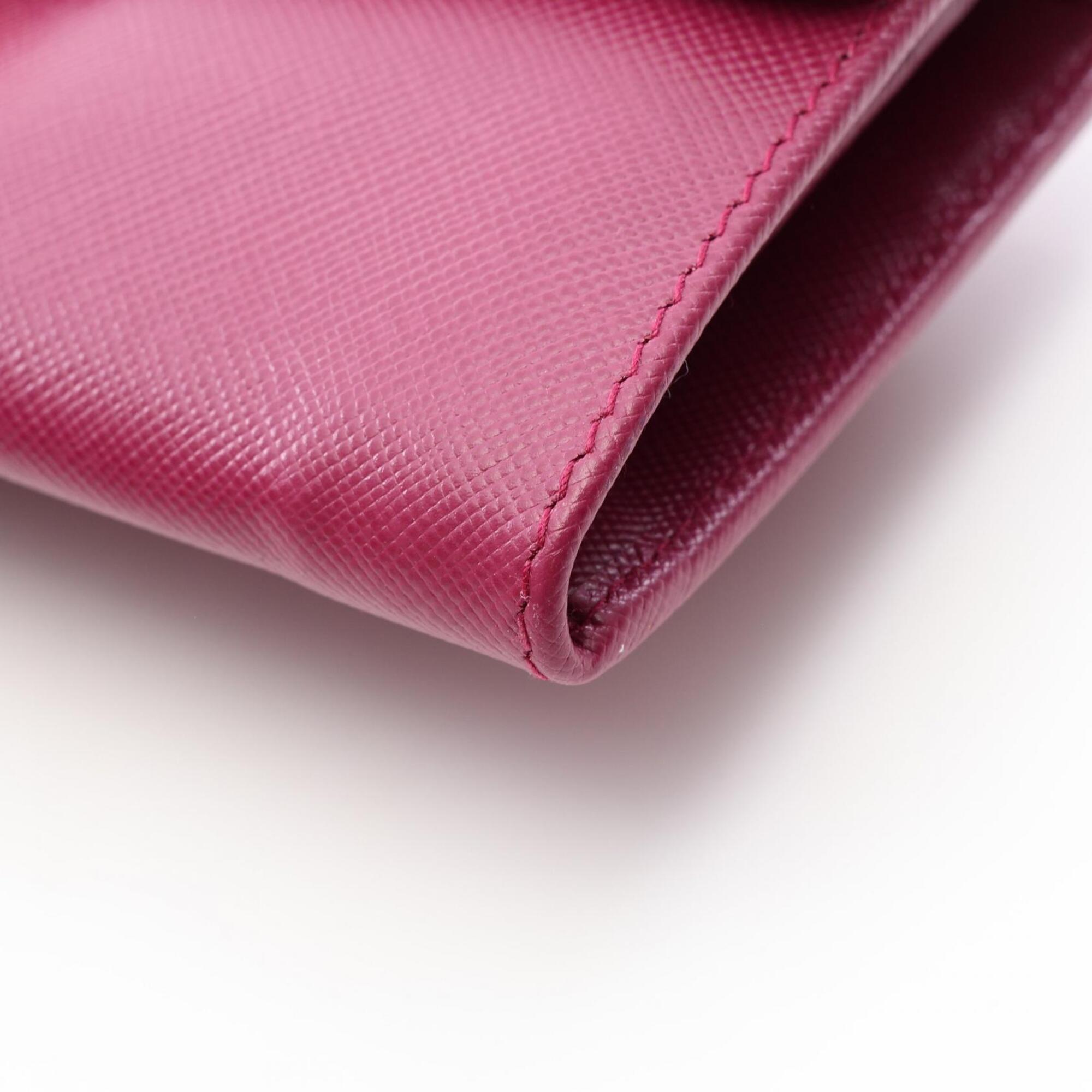 Prada Purple Saffiano Long Wallet (Bi-Fold) (Pre-Owned)
