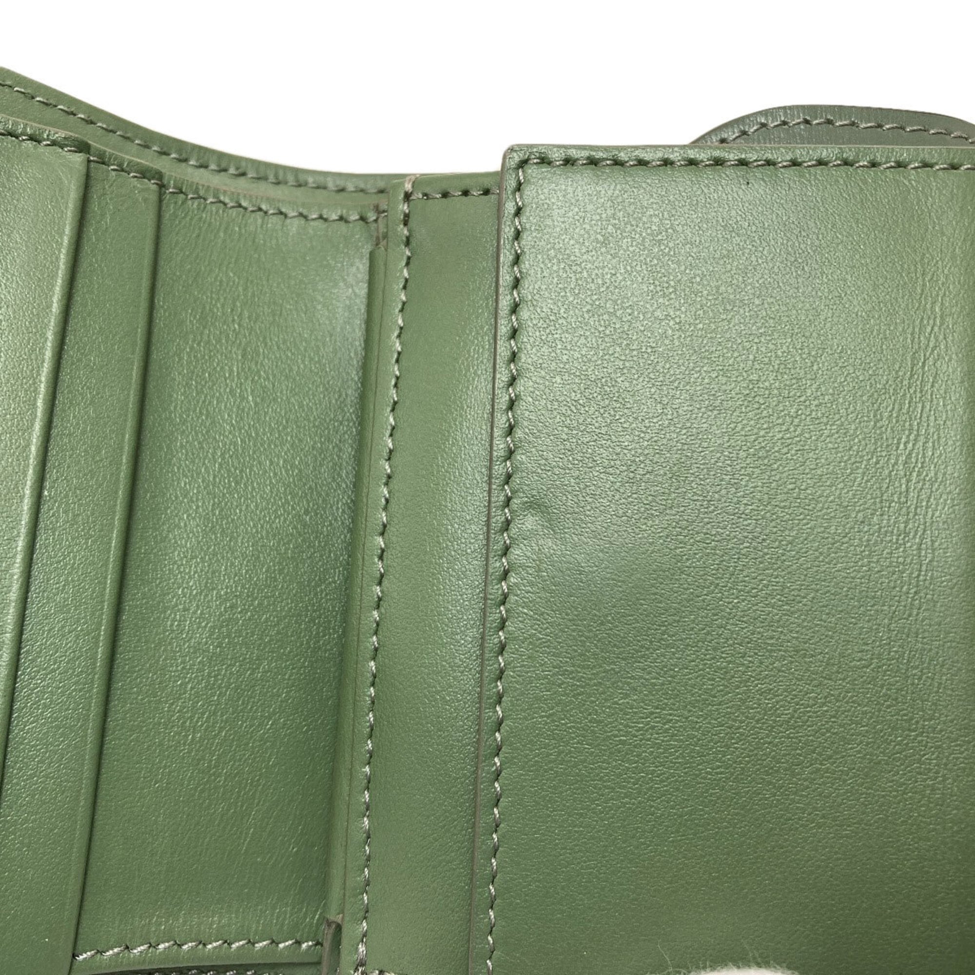 Celine Green Leather Wallet (Bi-Fold) (Pre-Owned)