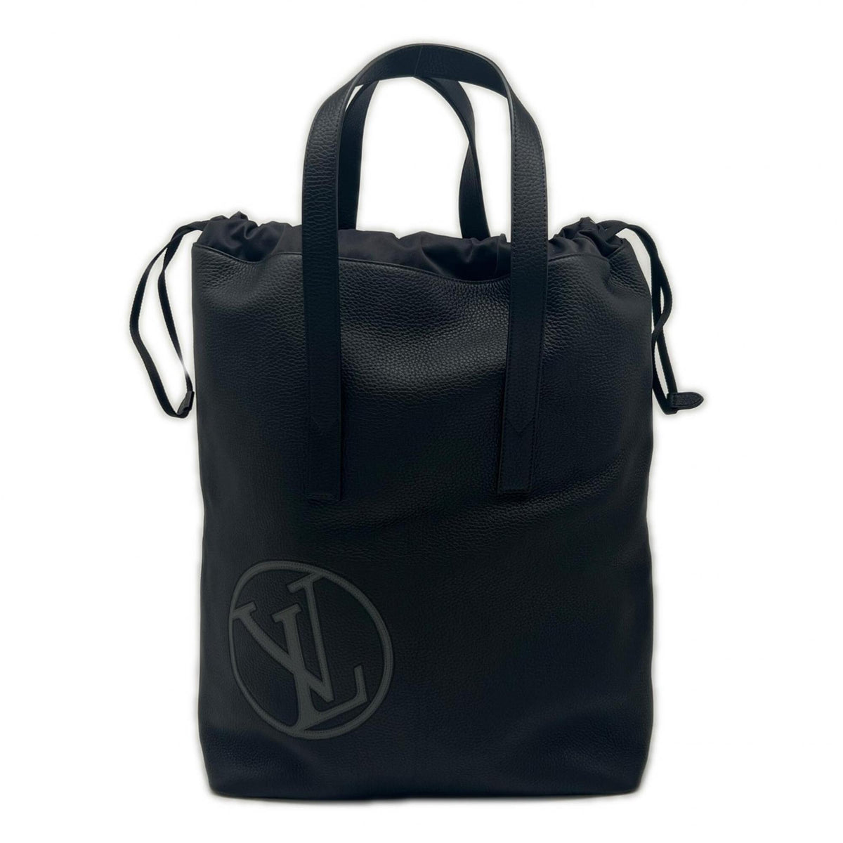 Louis Vuitton Black Gray Leather Tote Bag (Pre-Owned)