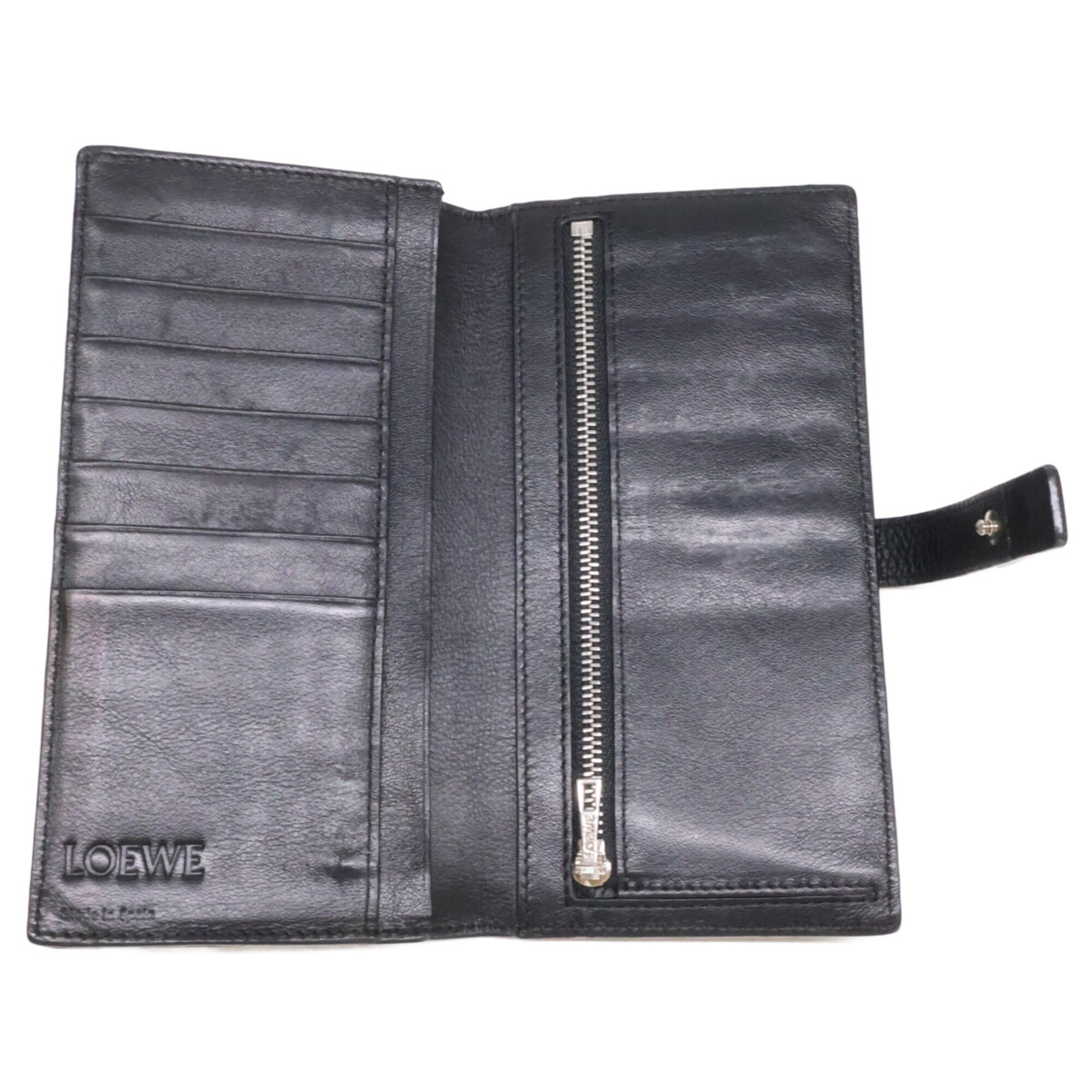 Loewe Black Leather Long Wallet (Bi-Fold) (Pre-Owned)