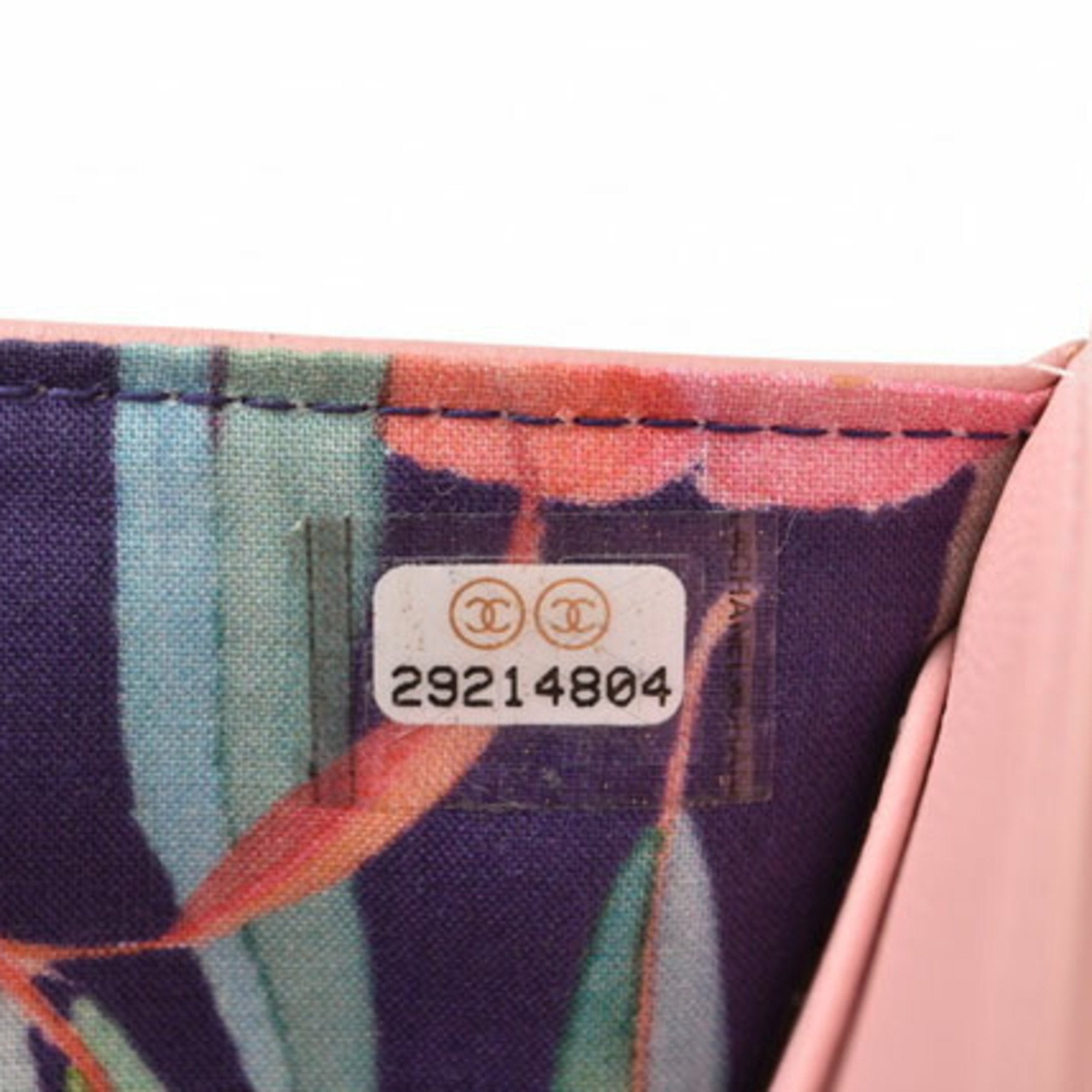 Chanel Pink Leather Wallet (Tri-Fold) (Pre-Owned)