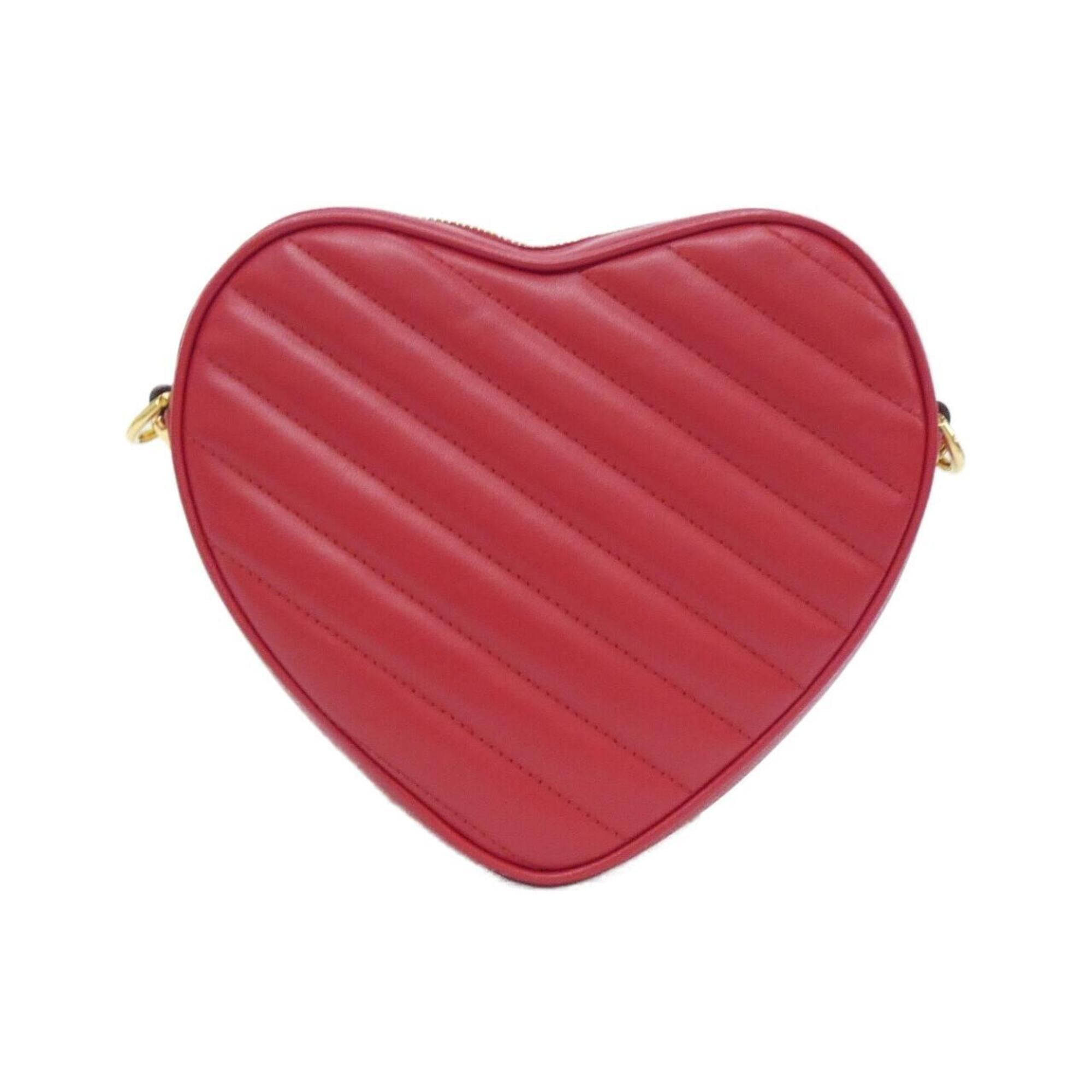 Gucci Red Color Leather Shoulder Bag (Pre-Owned)