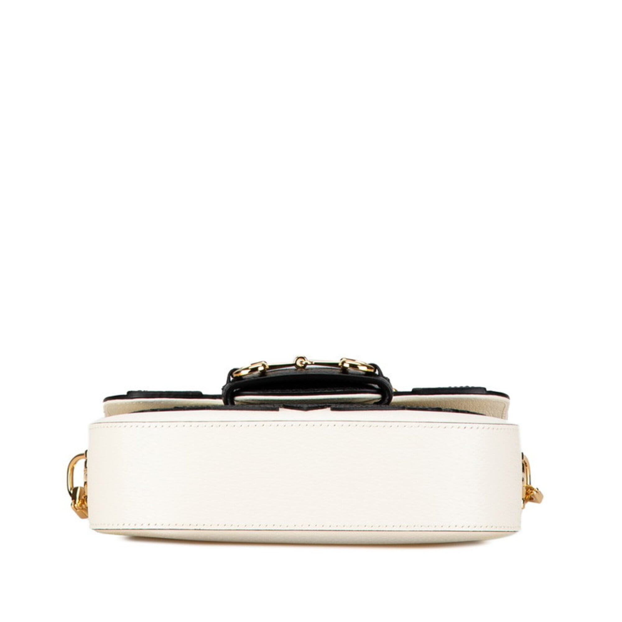 Gucci Black White Leather Shoulder Bag (Pre-Owned)