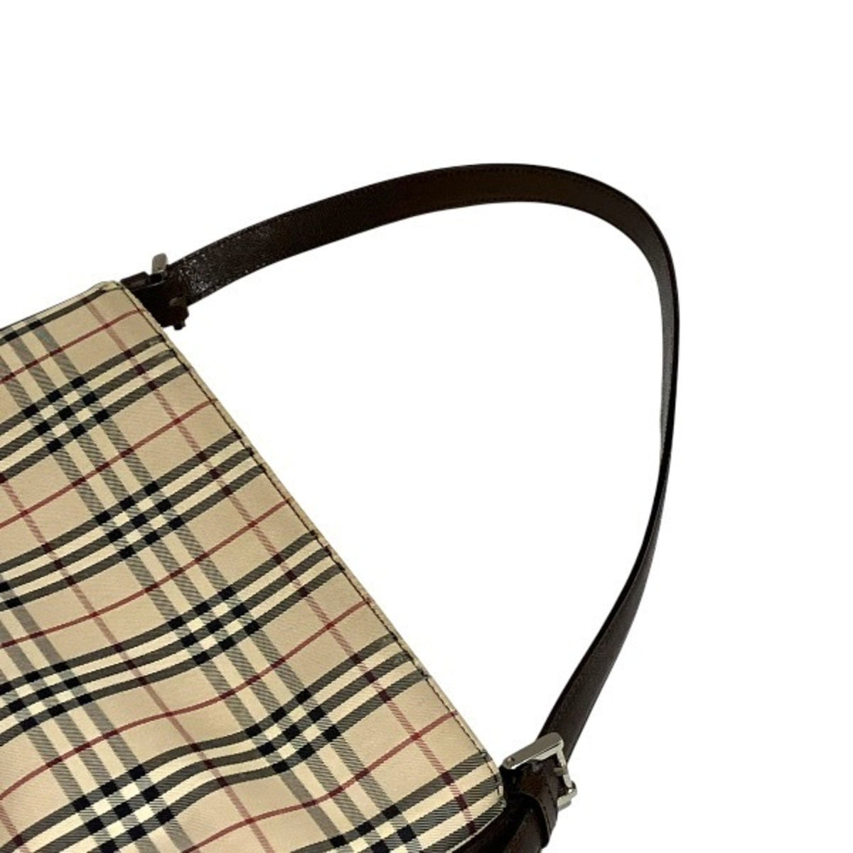 Burberry Beige Nylon Canvas Leather Shoulder Bag (Pre-Owned)