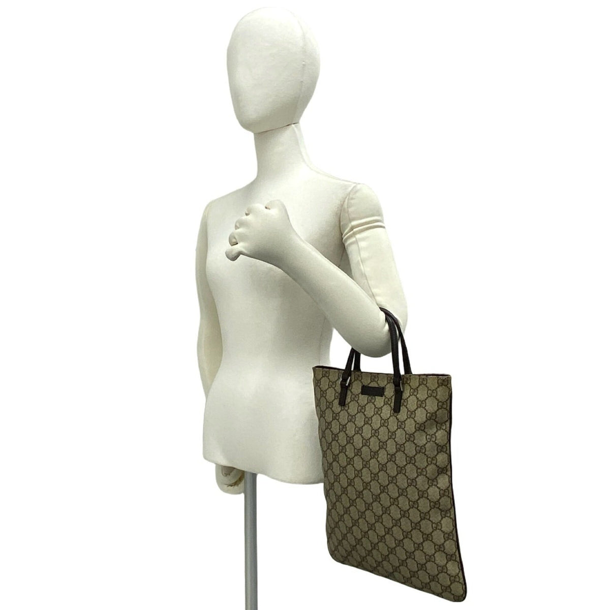 Gucci Brown Leather Elastane Handbag Tote Bag (Pre-Owned)