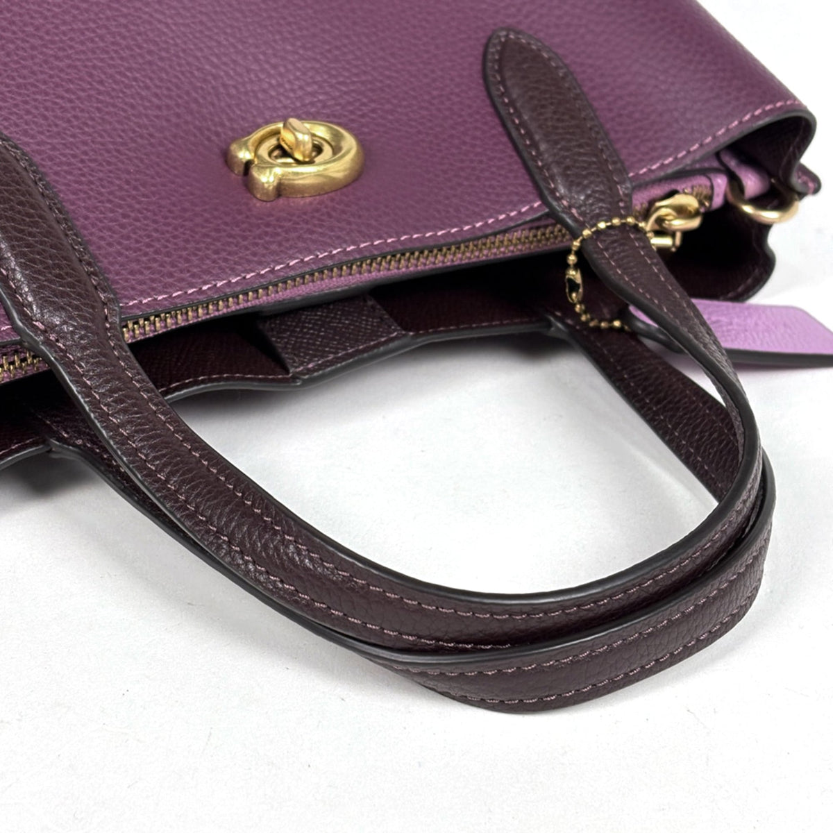 Coach Purple Leather Tote Bag (Pre-Owned)