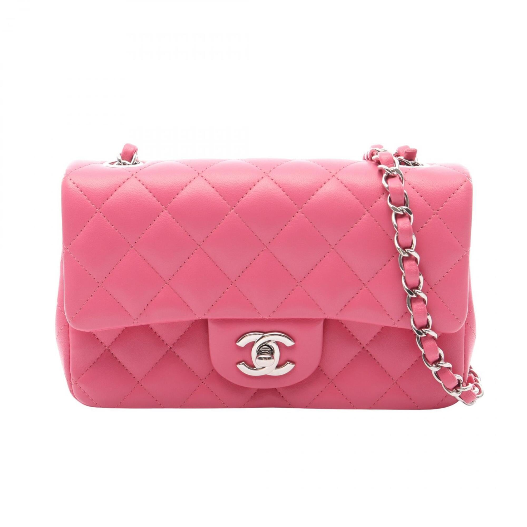 Chanel Pink Leather Handbag Shoulder Bag (Pre-Owned)