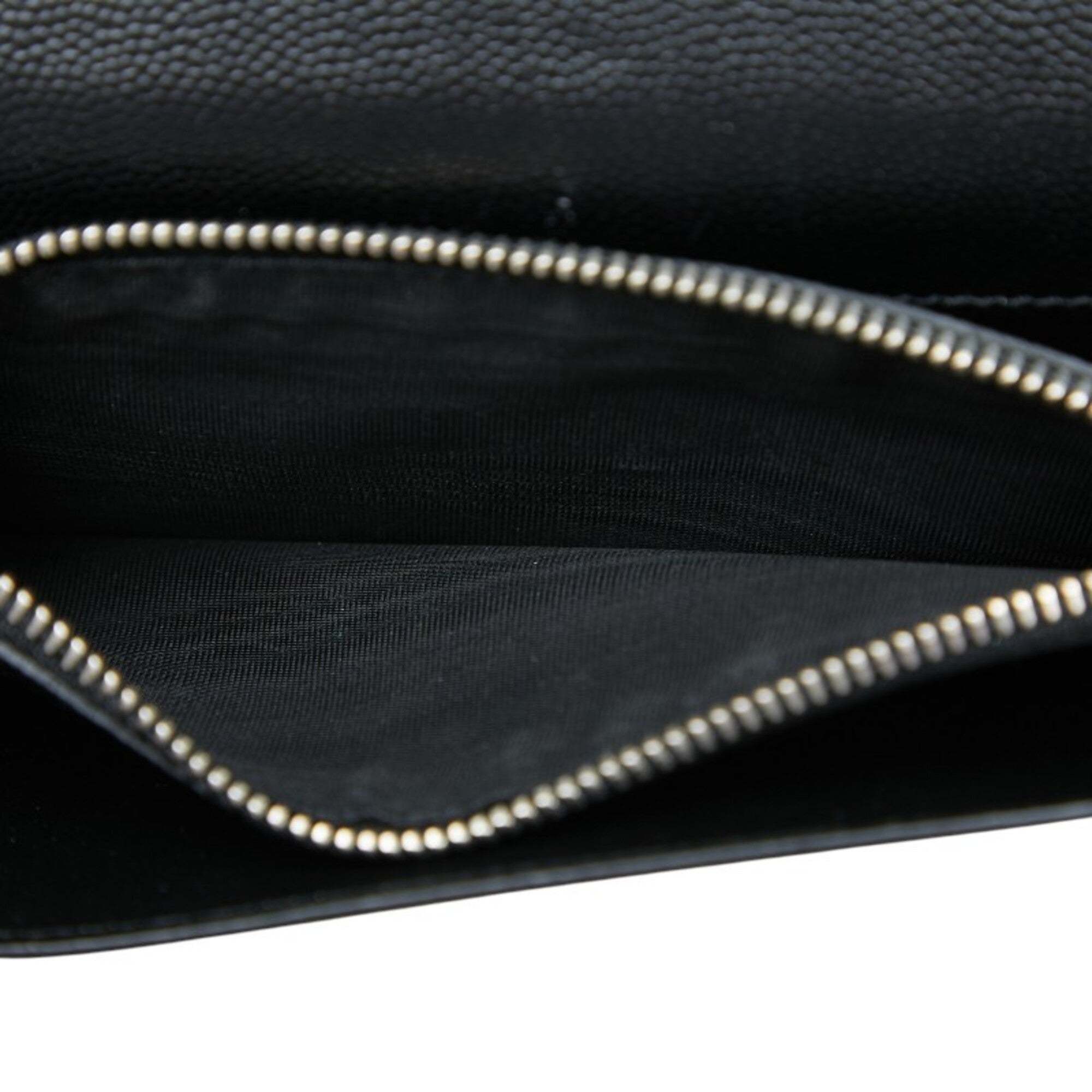 Saint Laurent Black Leather Long Wallet (Bi-Fold) (Pre-Owned)