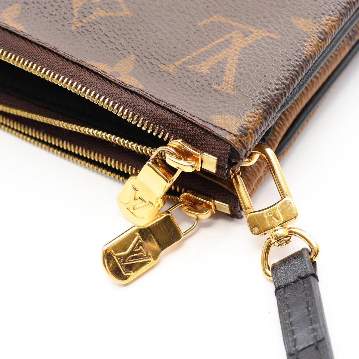 Louis Vuitton Beige Brown Coated Canvas Leather Handbag Pochette Shoulder Bag (Pre-Owned)