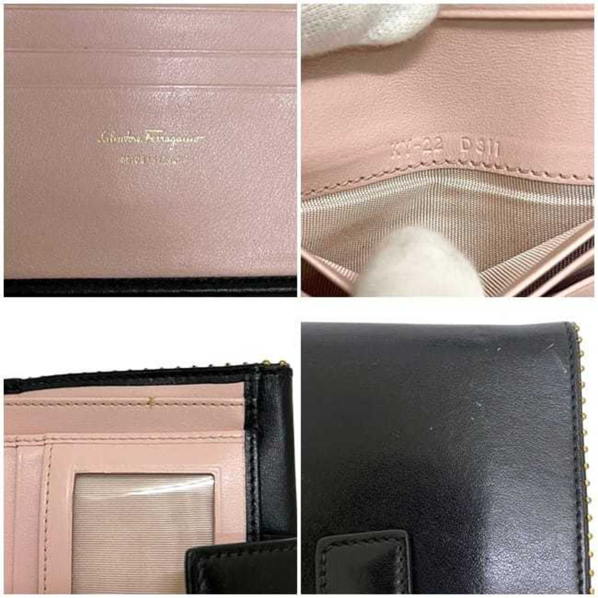 Salvatore Ferragamo Black Leather Wallet (Bi-Fold) (Pre-Owned)