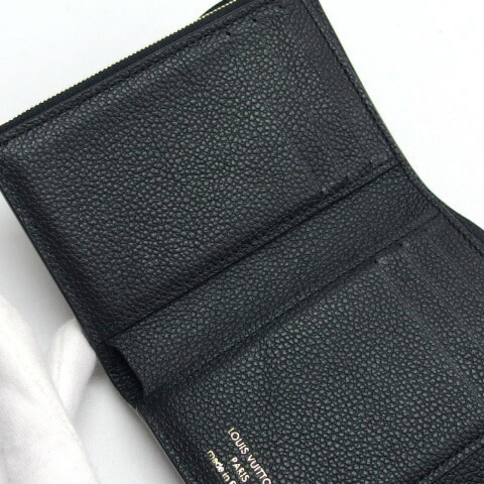Louis Vuitton Black Noir Monogram Empreinte Leather Wallet (Tri-Fold) (Pre-Owned)