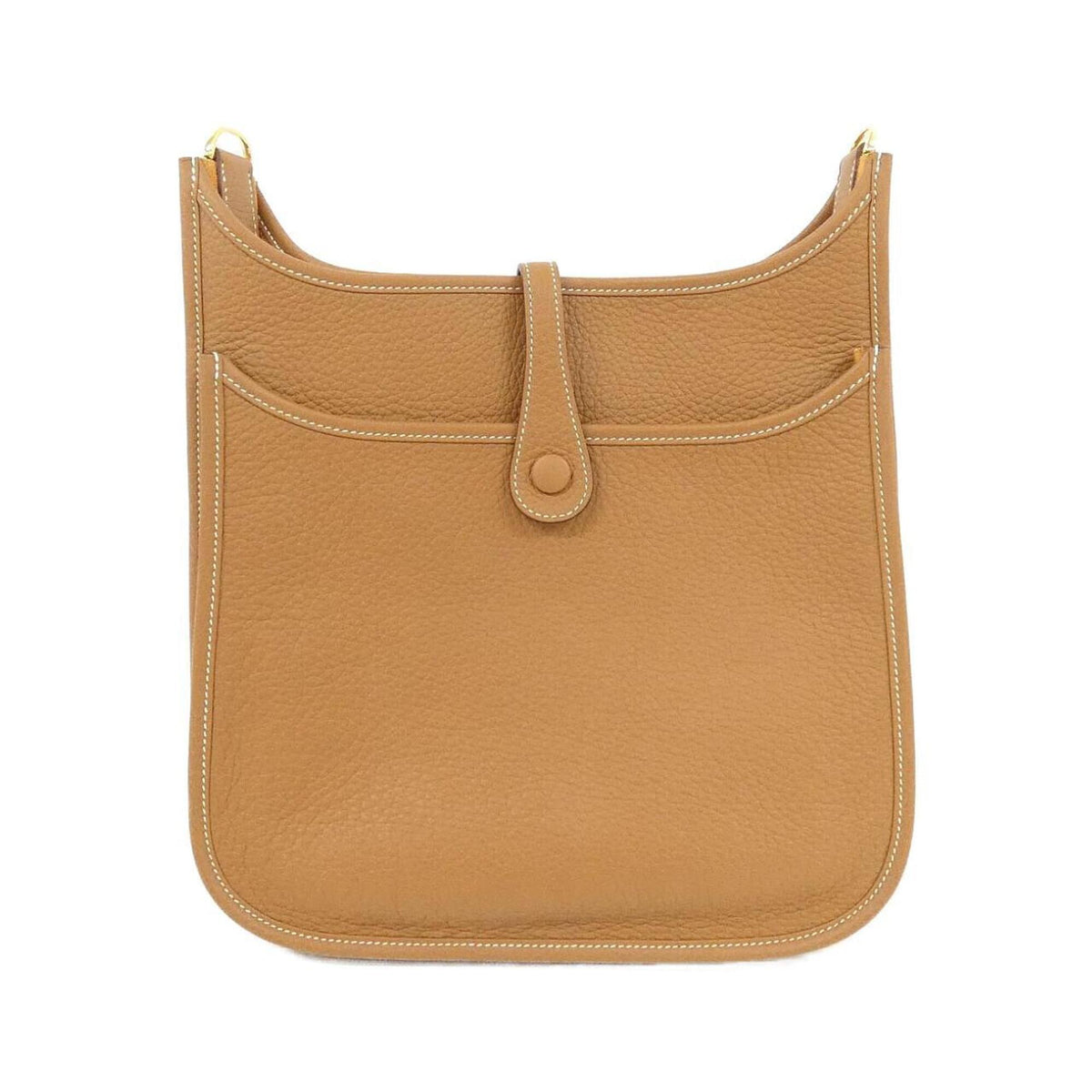 Hermes Brown Gold Brown Taurillon Clemence Leather Shoulder Bag (Pre-Owned)