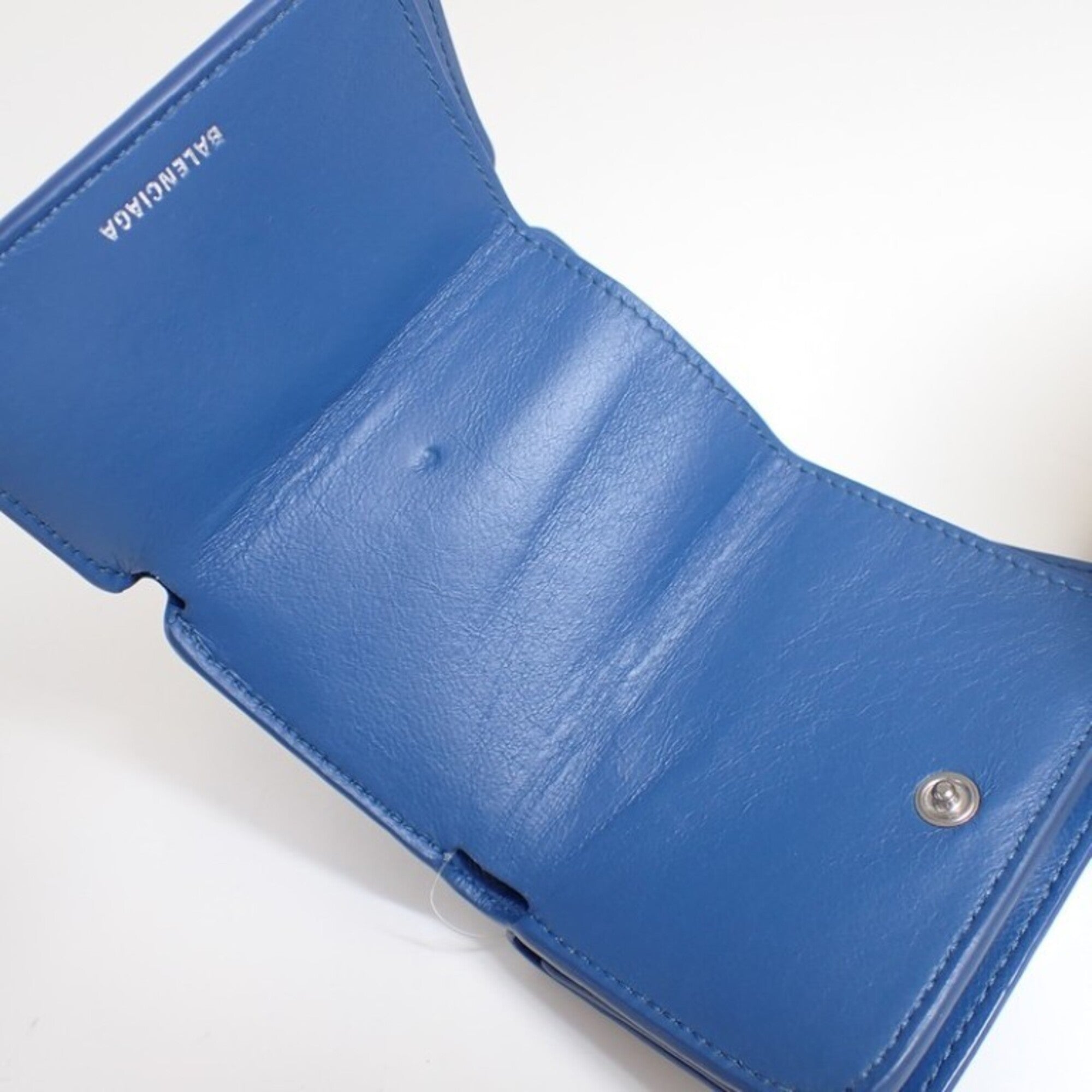 Balenciaga Blue Leather Wallet (Tri-Fold) (Pre-Owned)