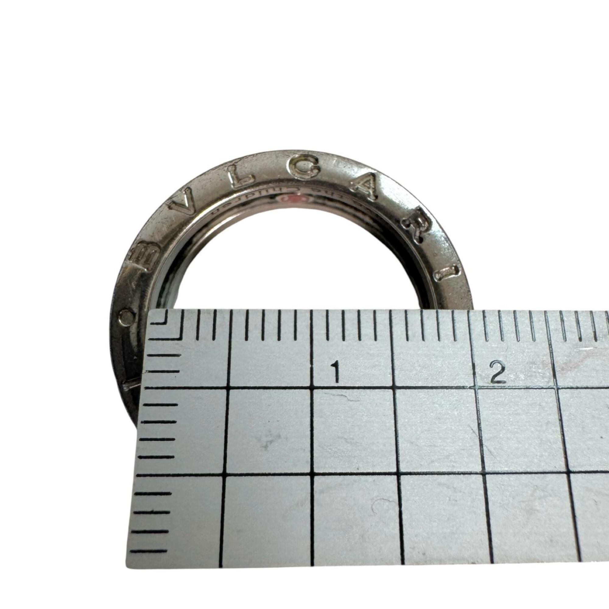 Bvlgari Silver Black Silver 925 Band Ring (Pre-Owned)