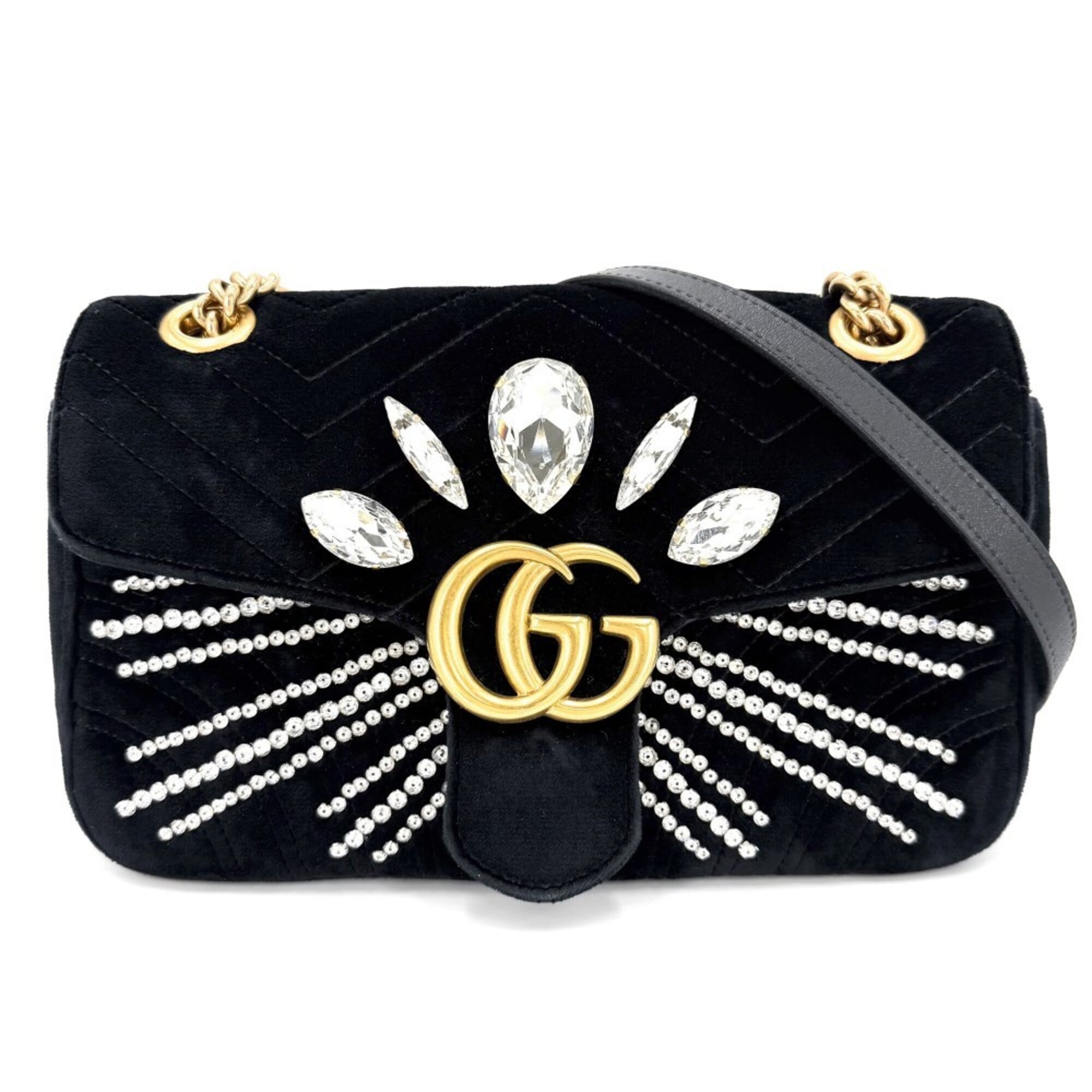 Gucci Black Velvet Shoulder Bag (Pre-Owned)
