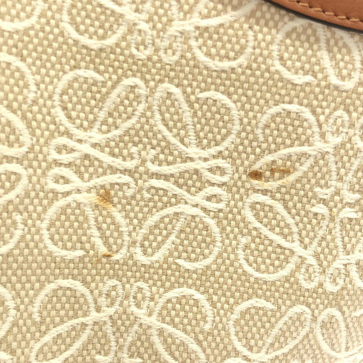 Loewe Beige Gold Canvas Leather Jacquard Shoulder Bag (Pre-Owned)