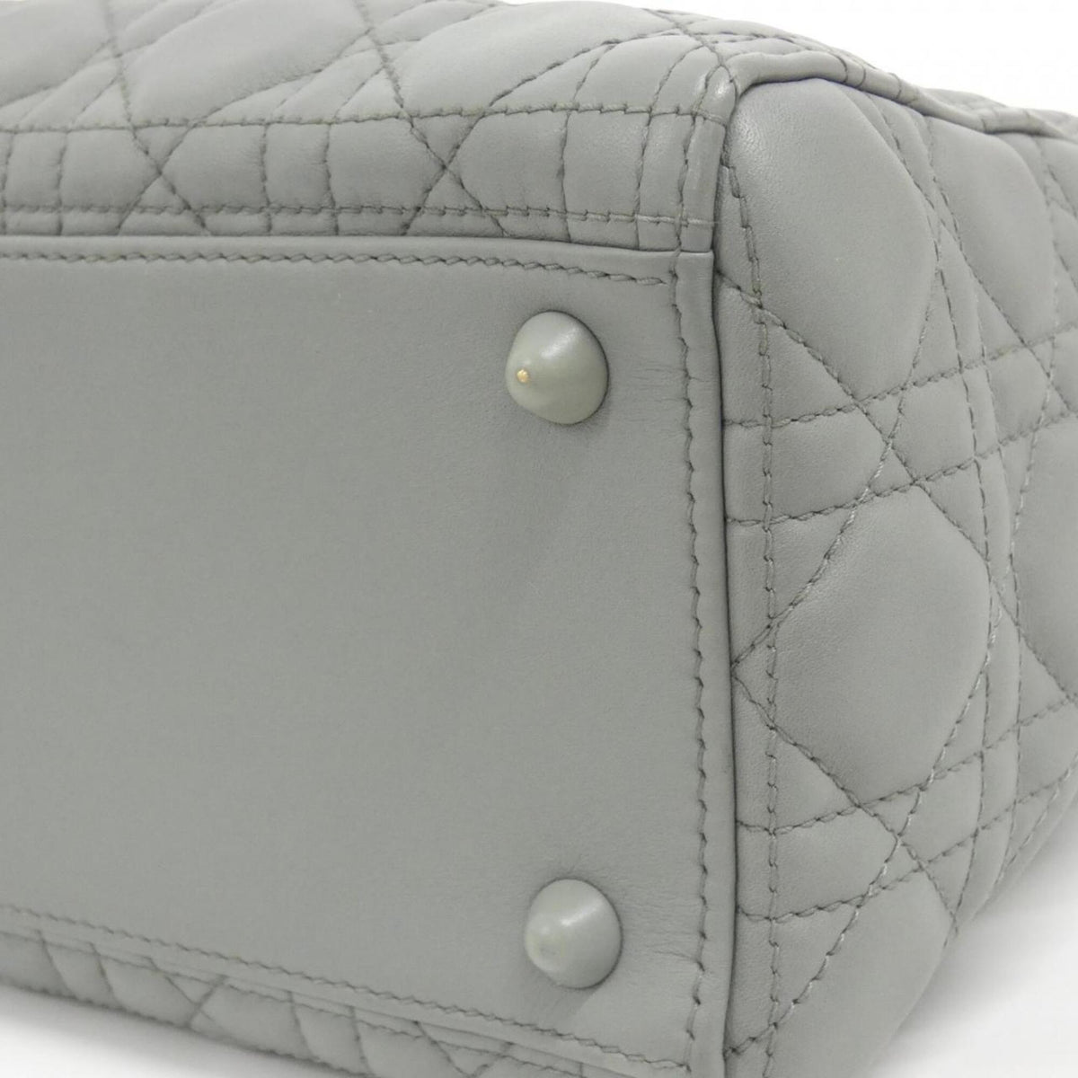Christian Dior Gray Leather Handbag (Pre-Owned)