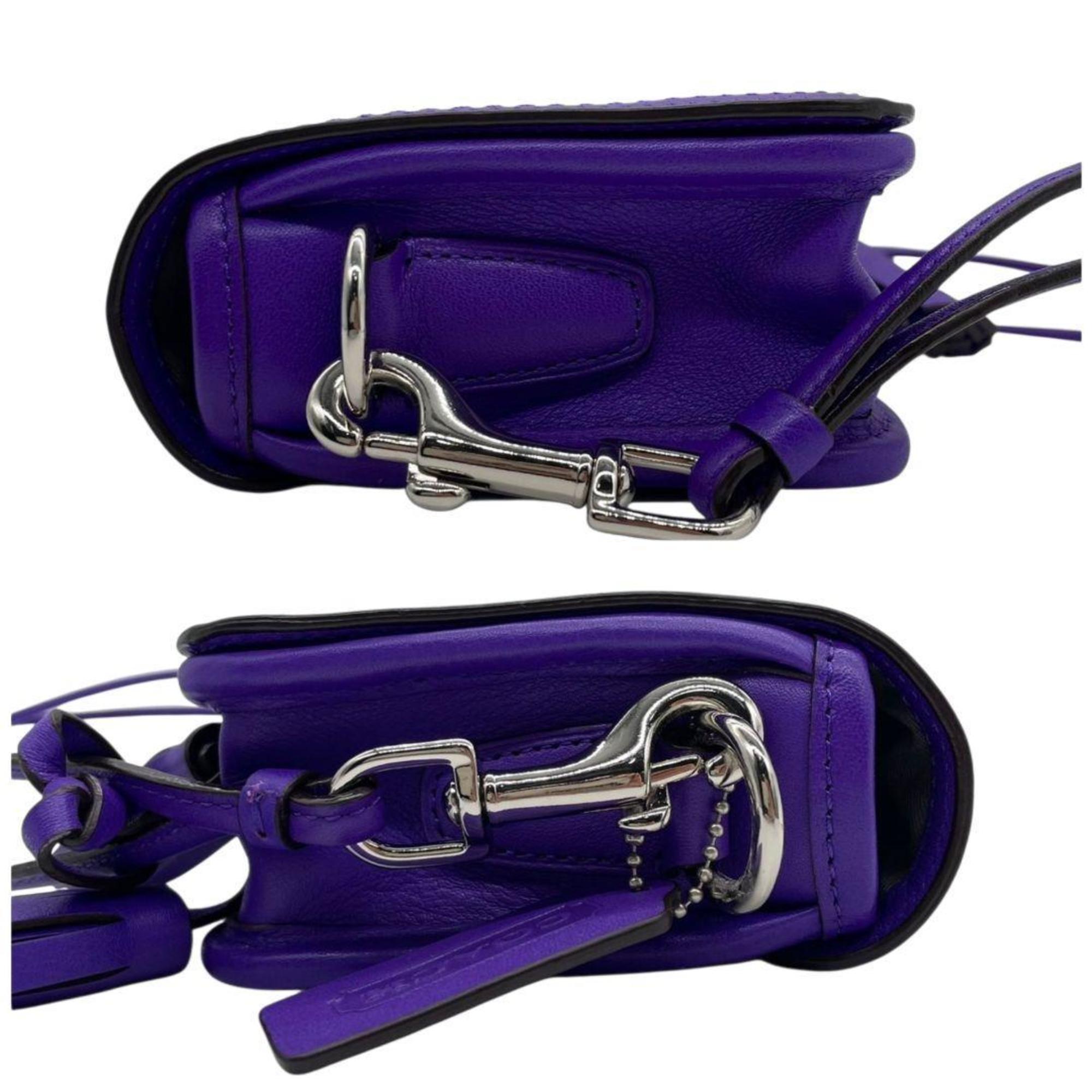 Coach Purple Leather Shoulder Bag (Pre-Owned)