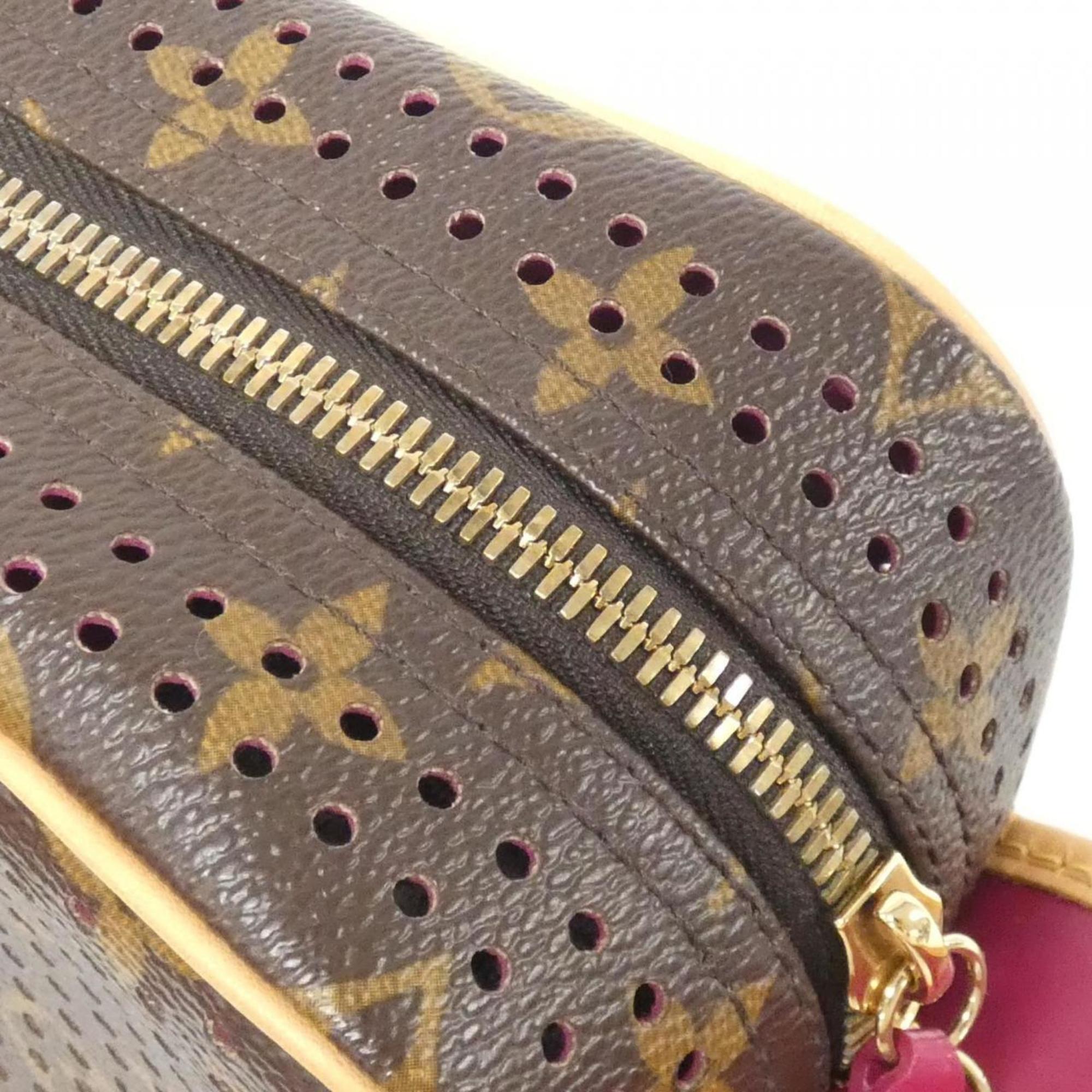 Louis Vuitton Monogram Perfo Fuchsia Marron Coated Canvas Shoulder Bag (Pre-Owned)