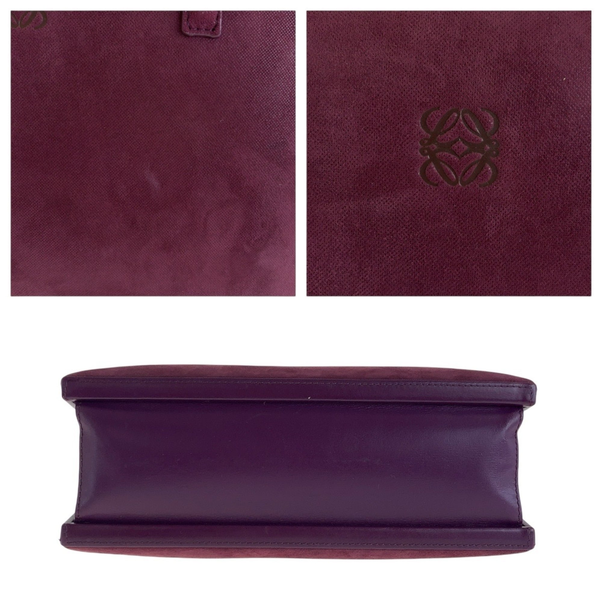 Loewe Gold Purple Suede Leather Handbag Shoulder Bag Tote Bag (Pre-Owned)