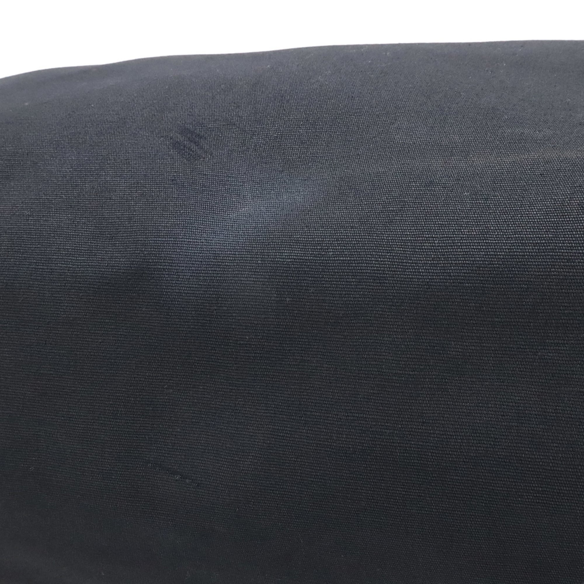 Hermes Her Bag Black Toile Officier Leather Handbag Shoulder Bag (Pre-Owned)