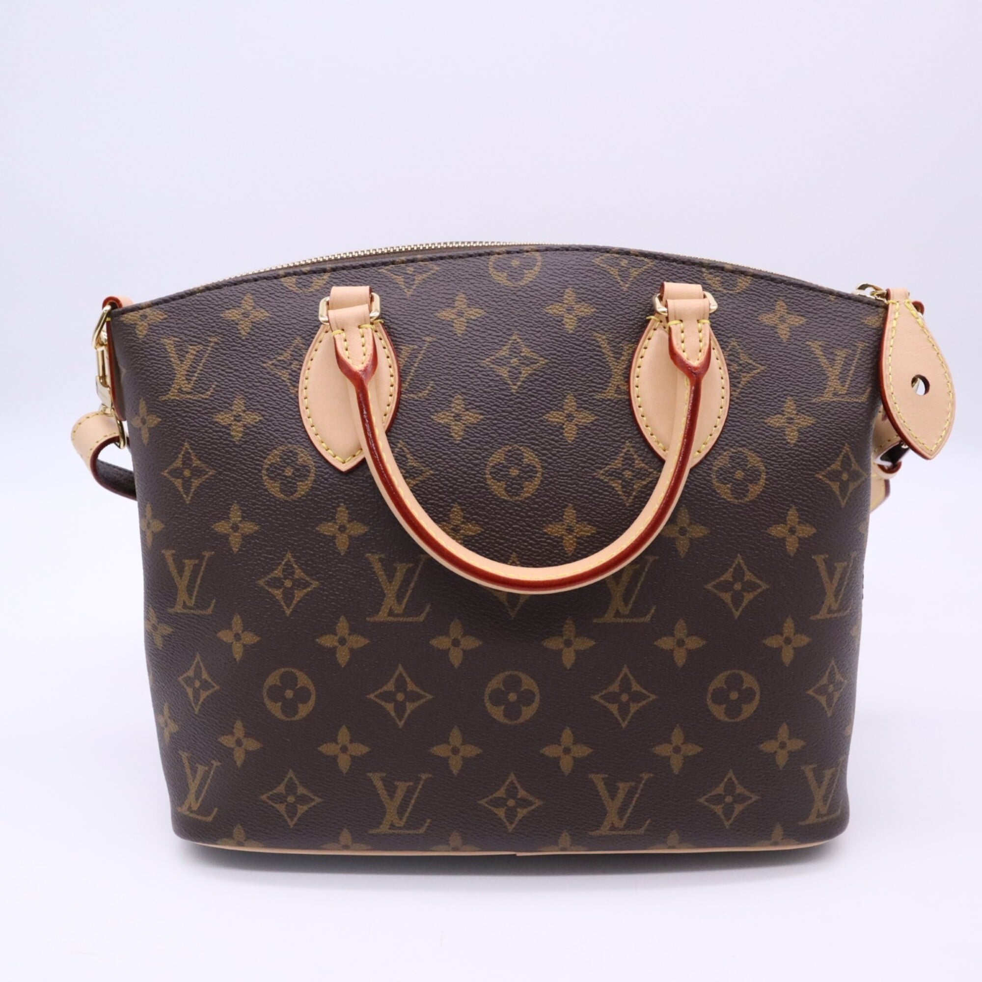 Louis Vuitton Monogram Beige Brown Coated Canvas Leather Handbag (Pre-Owned)