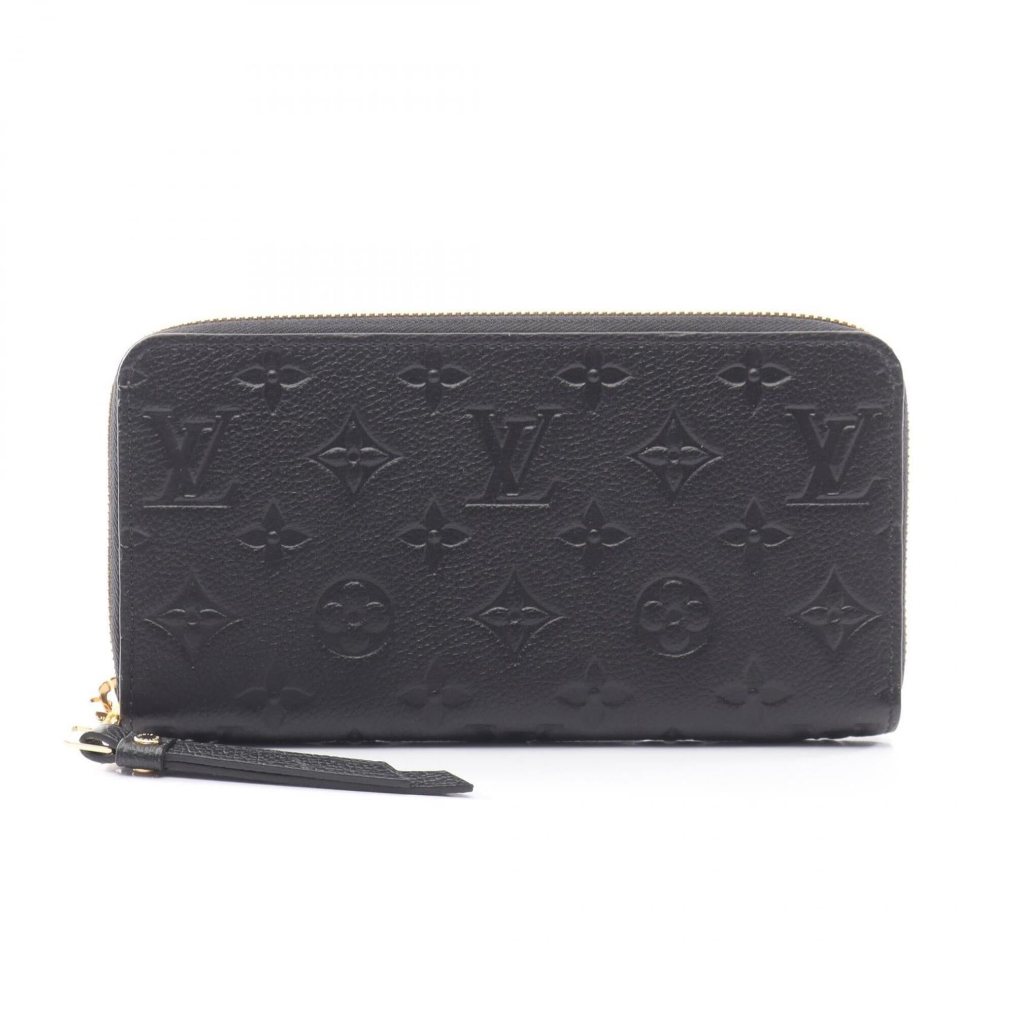 Louis Vuitton Black Leather Long Wallet (Bi-Fold) (Pre-Owned)