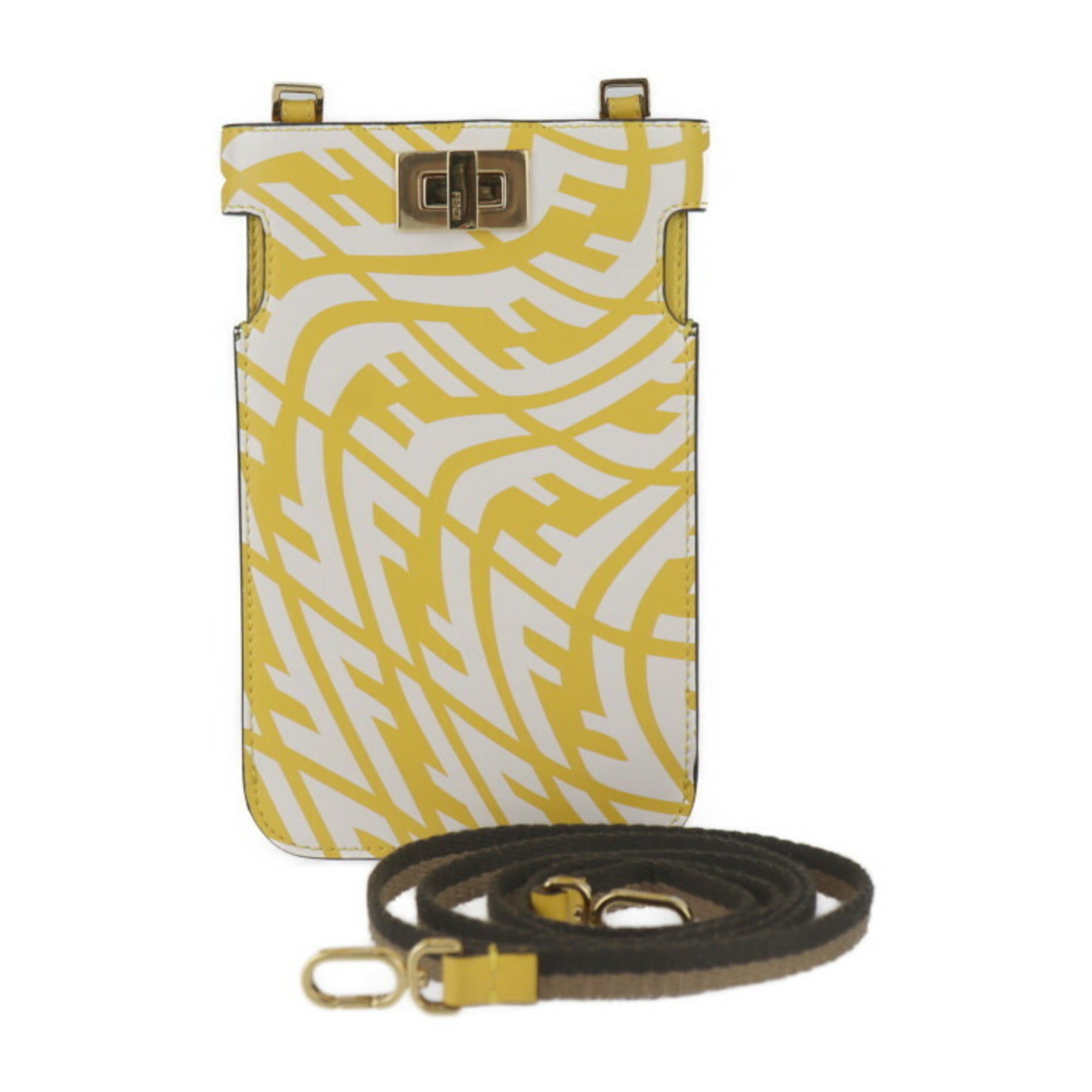 Fendi Yellow Leather Pochette Pouch Shoulder Bag (Pre-Owned)