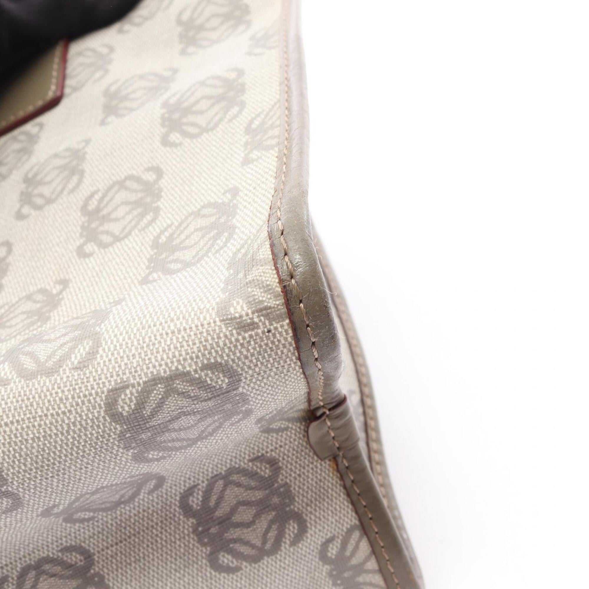 Loewe Gray Coated Canvas Leather Handbag Tote Bag (Pre-Owned)