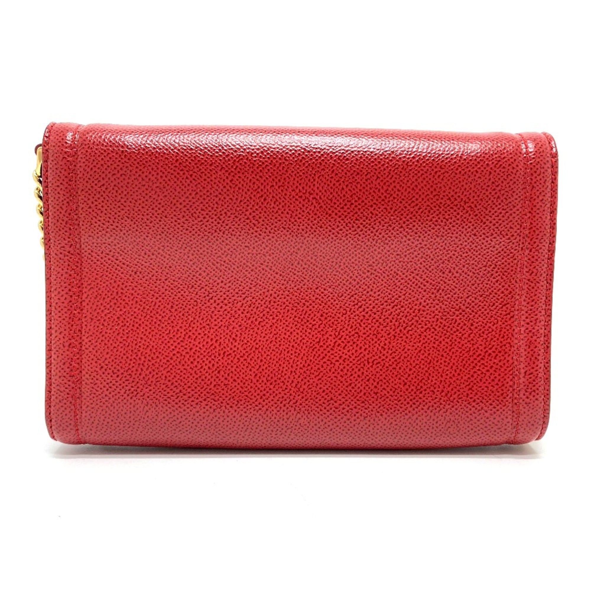 Salvatore Ferragamo Red Leather Shoulder Bag (Pre-Owned)