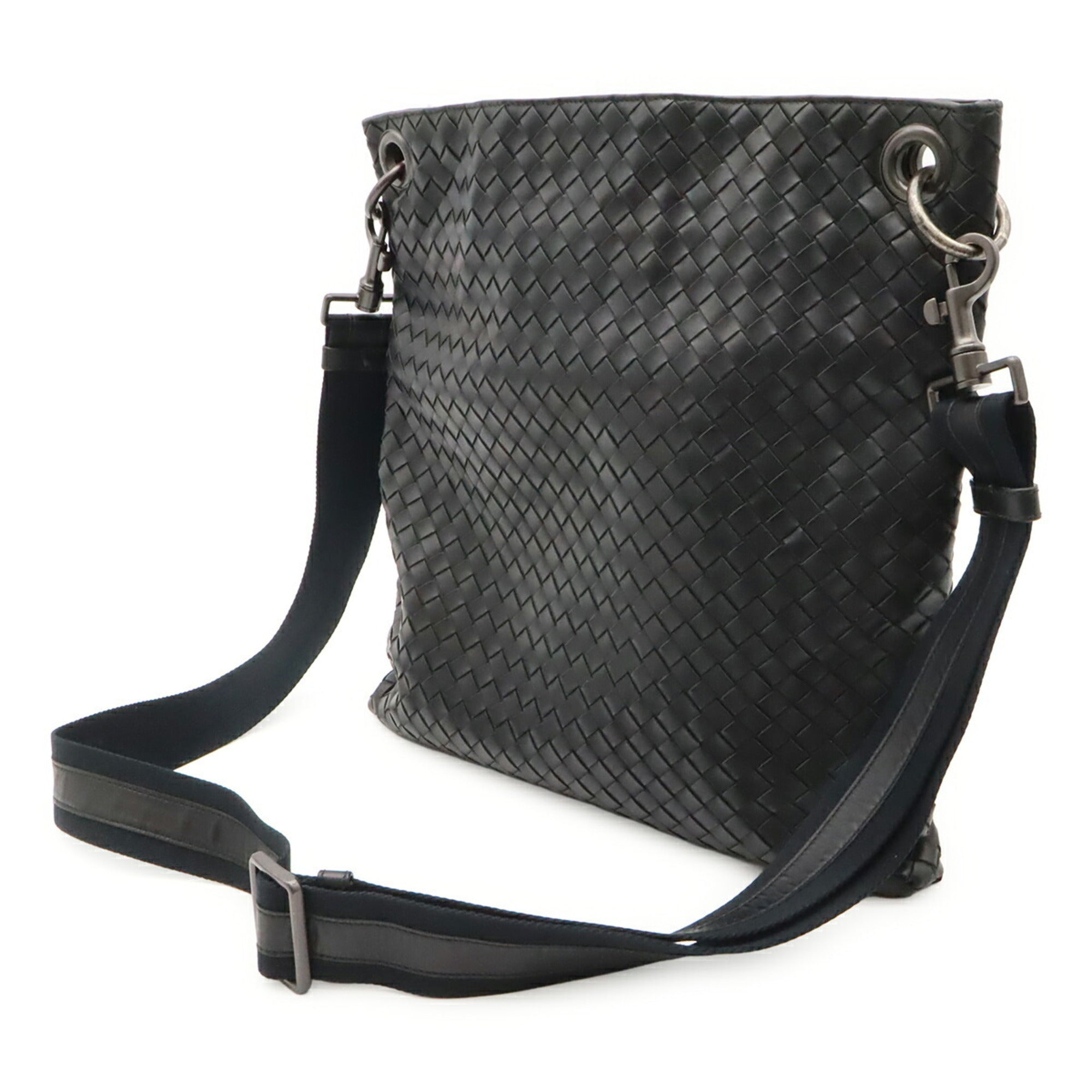 Bottega Veneta Black Leather Shoulder Bag (Pre-Owned)