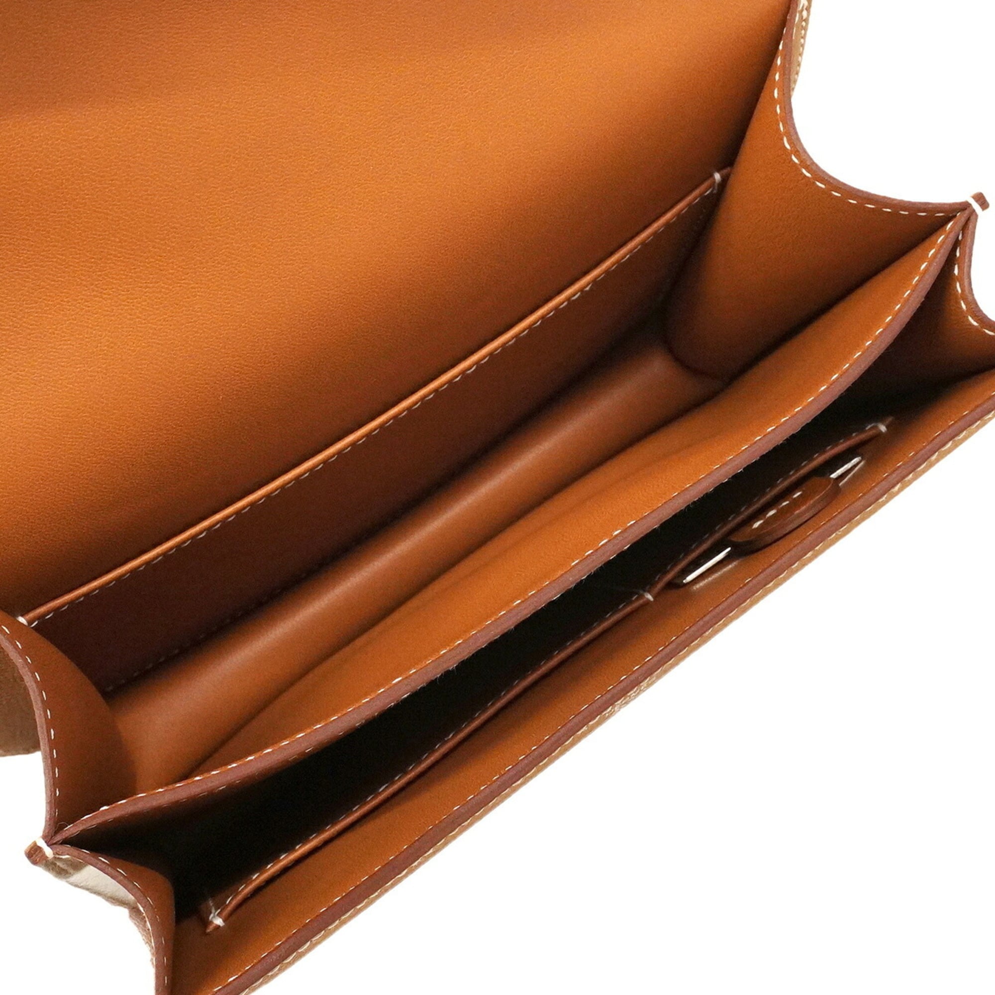 Hermes Gold Leather Shoulder Bag (Pre-Owned)
