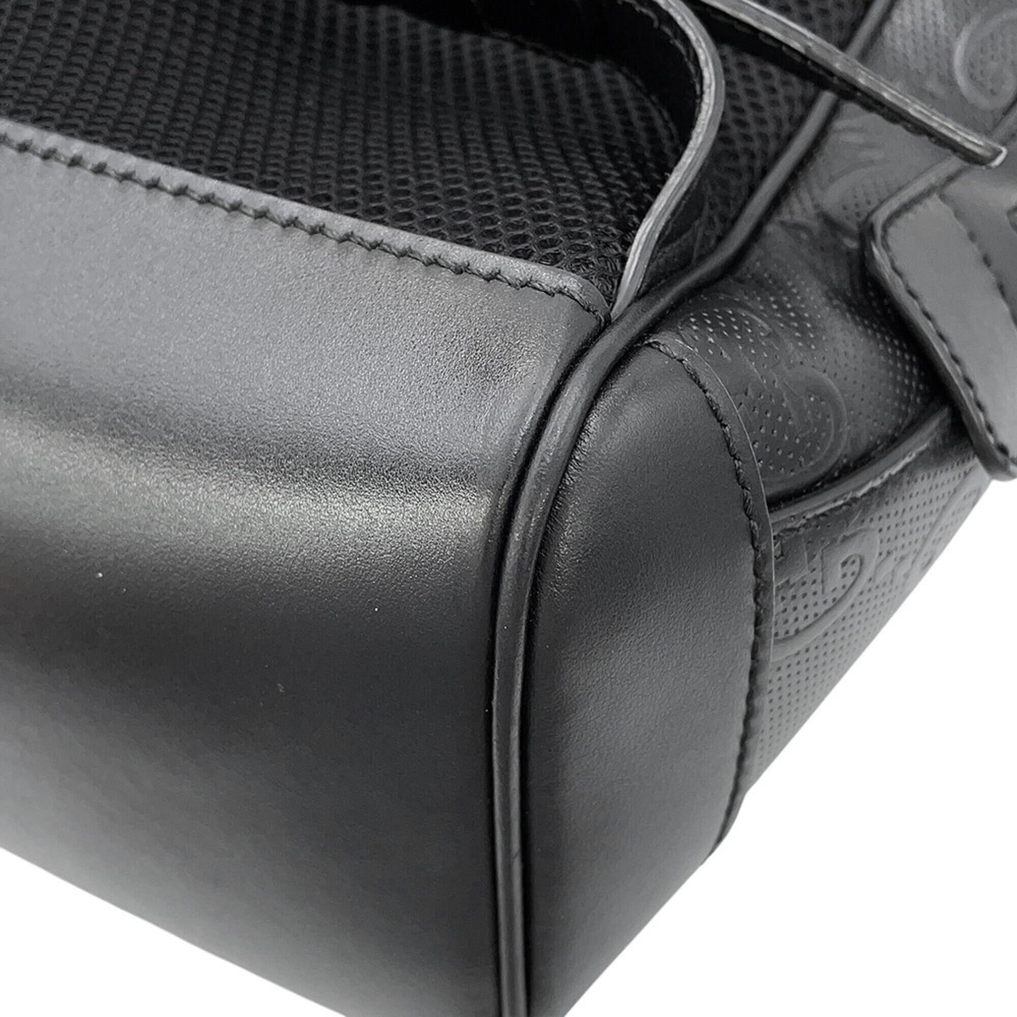 Gucci Black Embossed Leather Backpack (Pre-Owned)