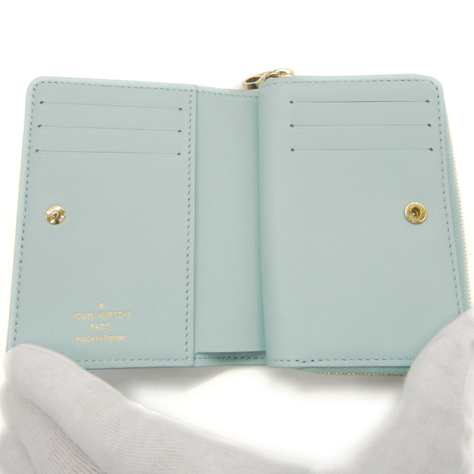 Louis Vuitton Blue Leather Long Wallet (Bi-Fold) (Pre-Owned)