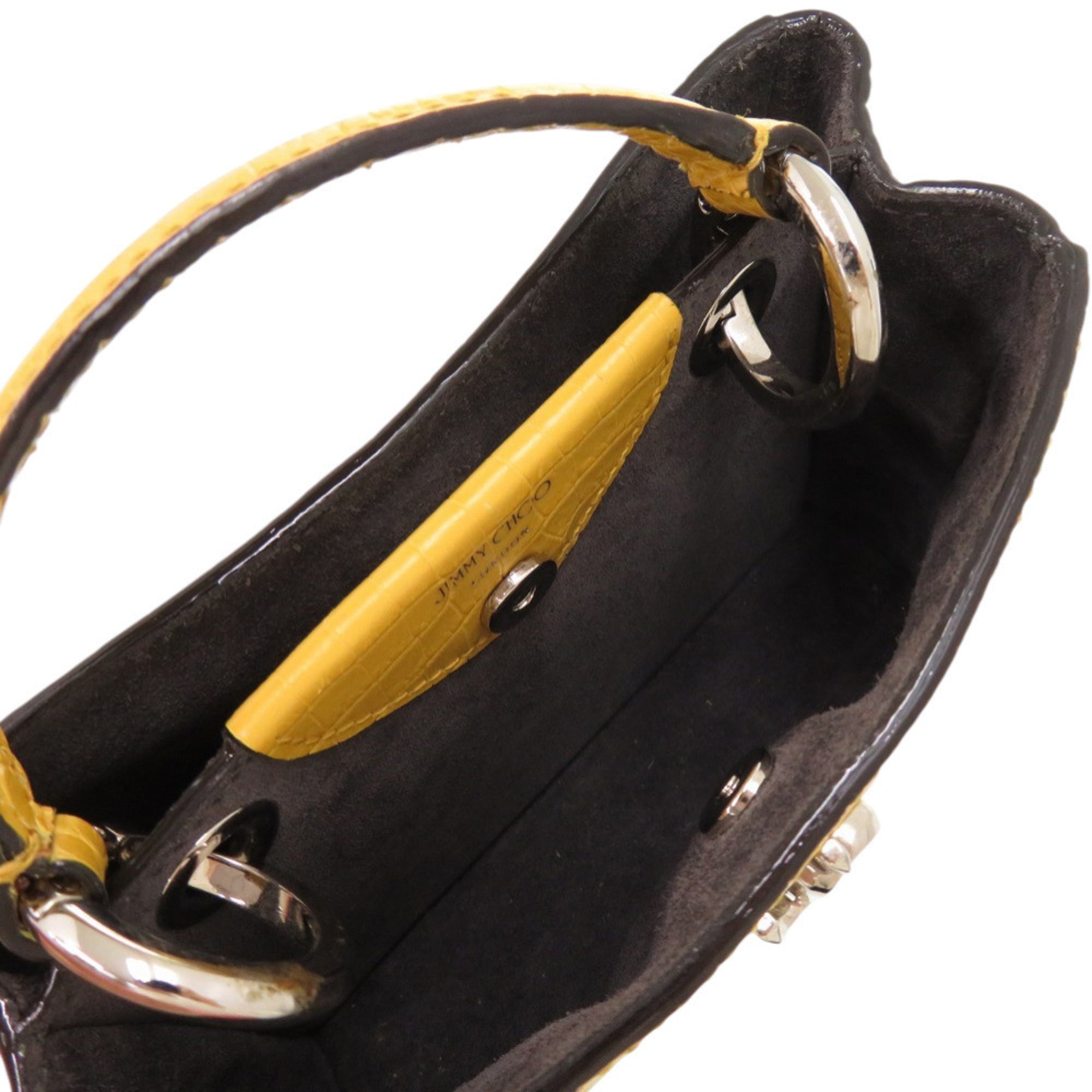 Jimmy Choo Gray Yellow Patent Leather Handbag (Pre-Owned)