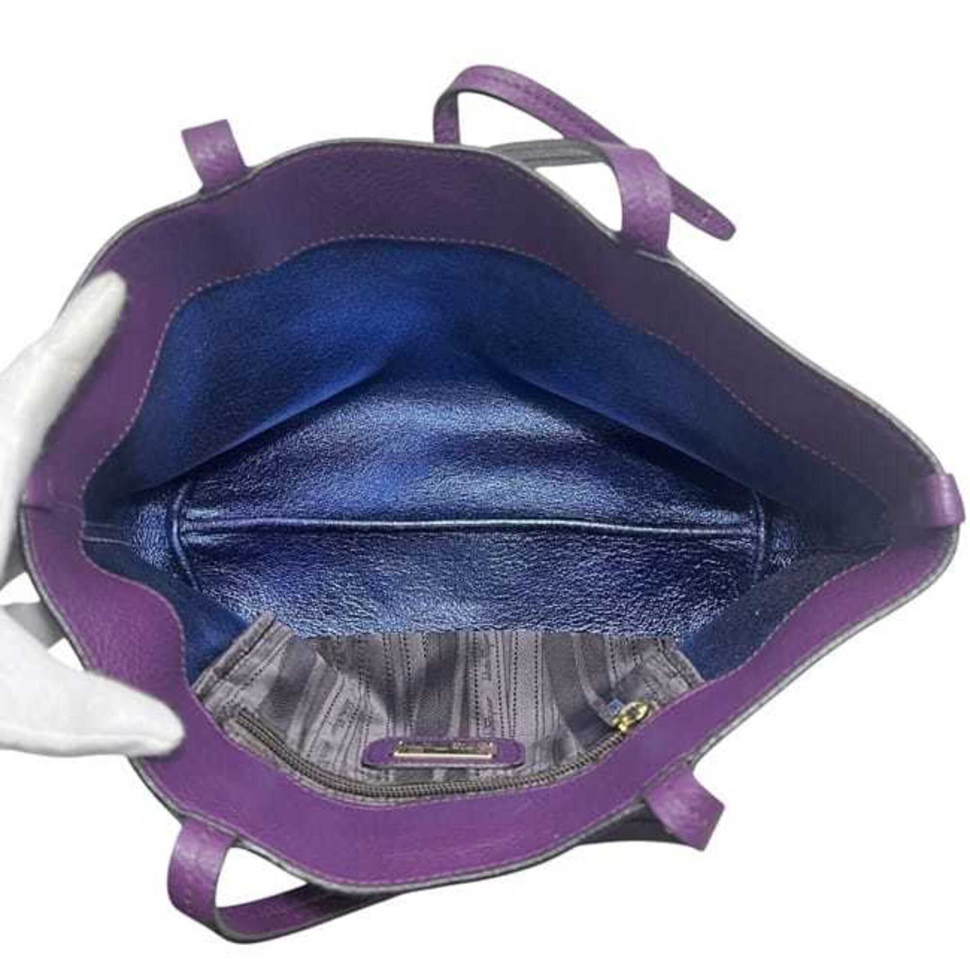 Salvatore Ferragamo Purple Leather Tote Bag (Pre-Owned)