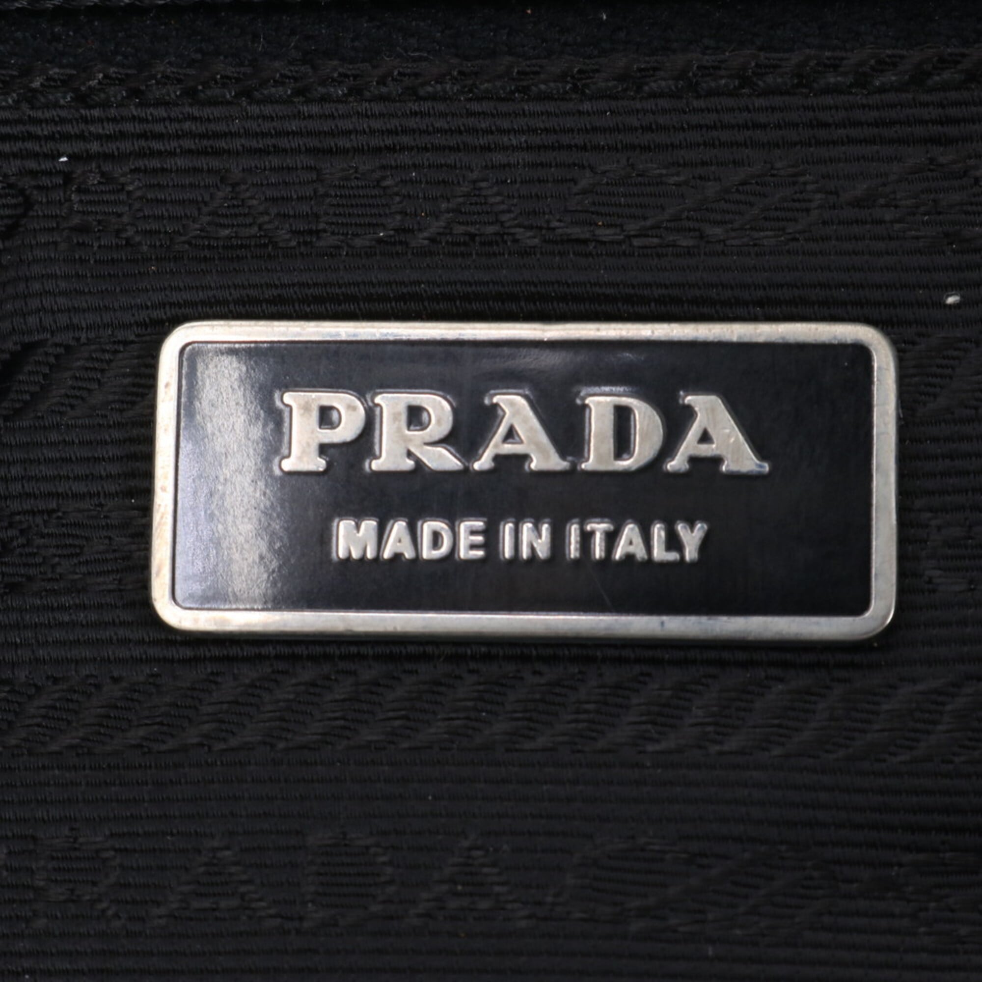 Prada Black White Nylon Leather Shoulder Bag (Pre-Owned)