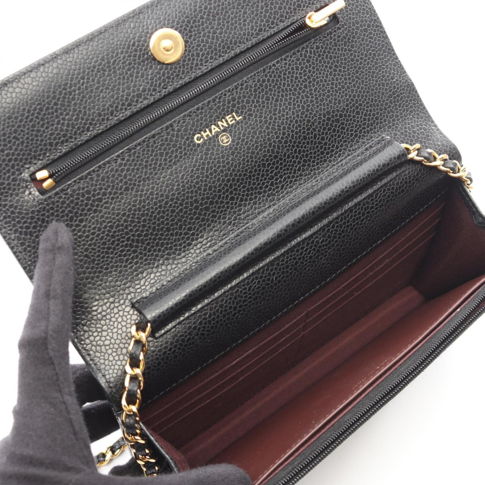 Chanel Black Grained Calfskin Handbag Shoulder Bag (Pre-Owned)