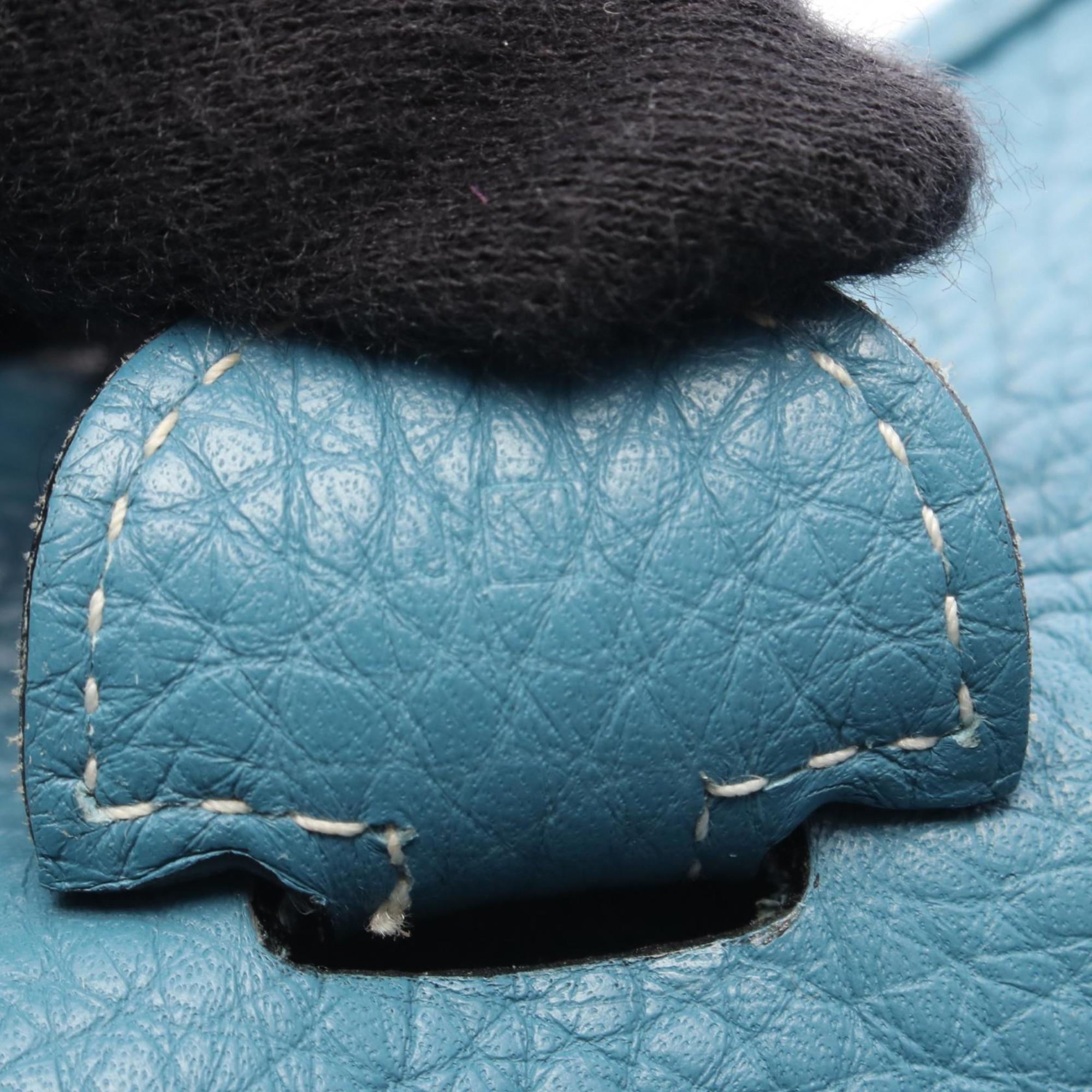 Hermes Blue Blue Jean Taurillon Clemence Leather Shoulder Bag (Pre-Owned)