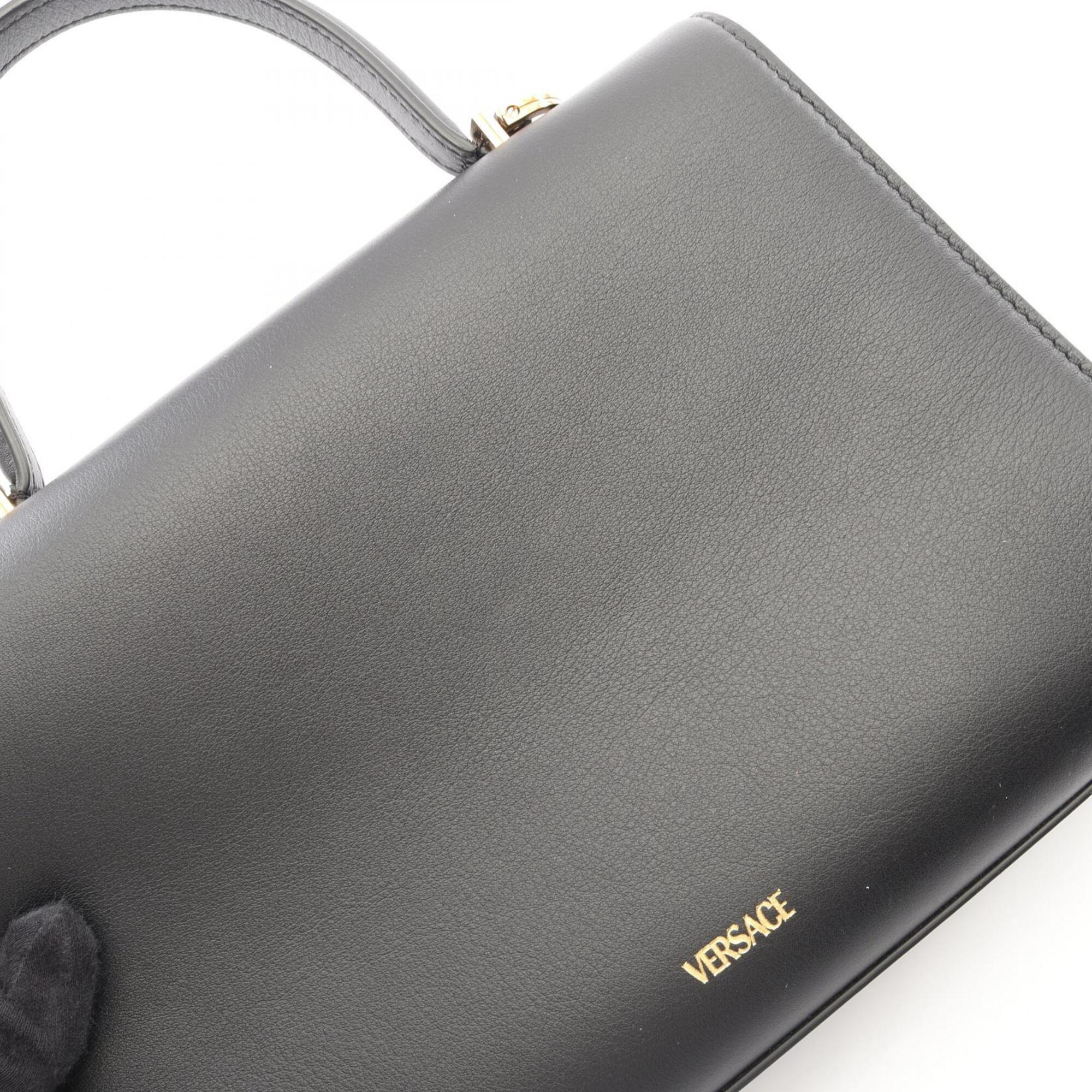 Versace Black Leather Handbag (Pre-Owned)