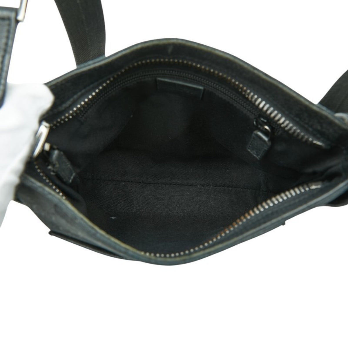 Gucci Navy Canvas Leather Shoulder Bag (Pre-Owned)