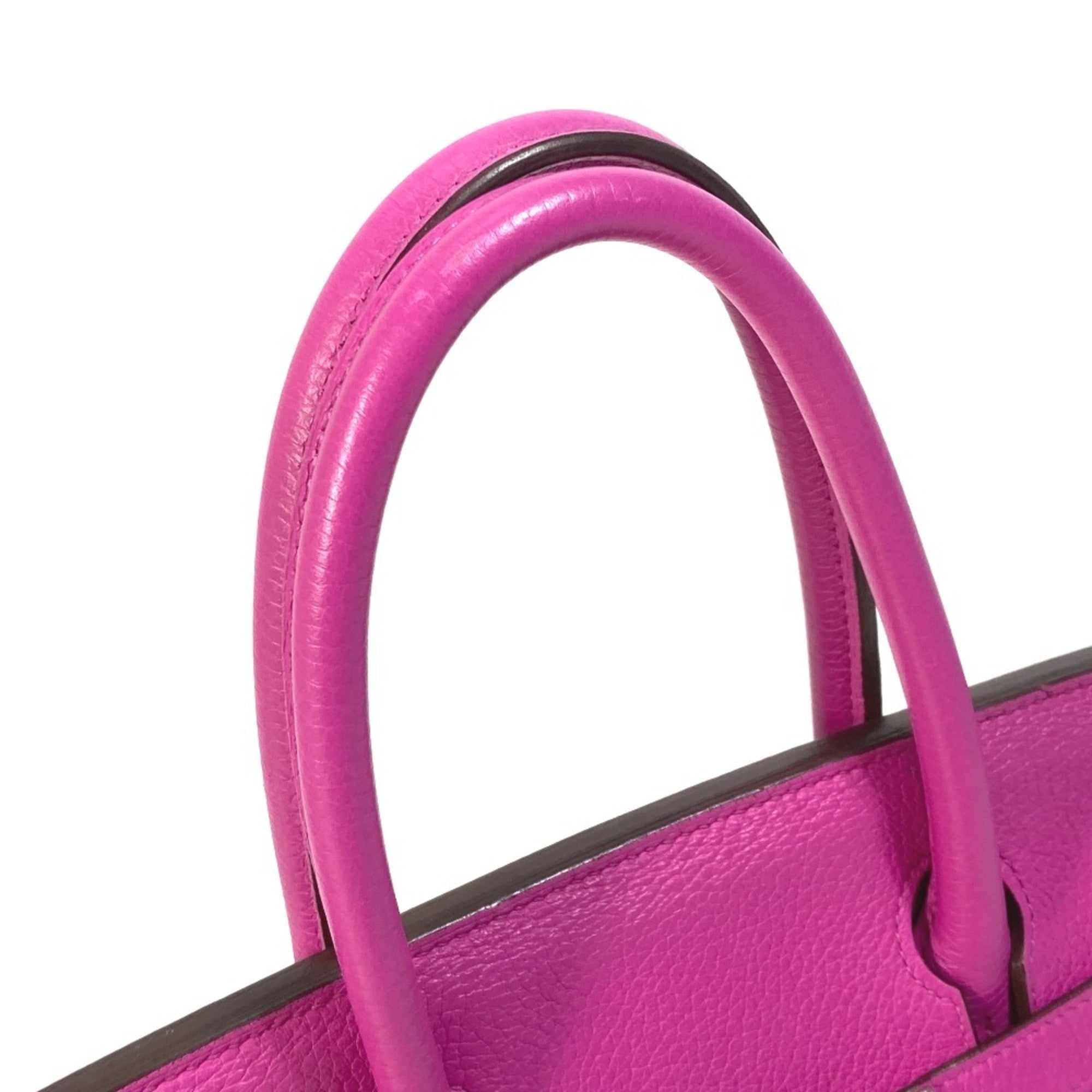 Hermes Birkin Pink Taurillon Clemence Leather Handbag Tote Bag (Pre-Owned)