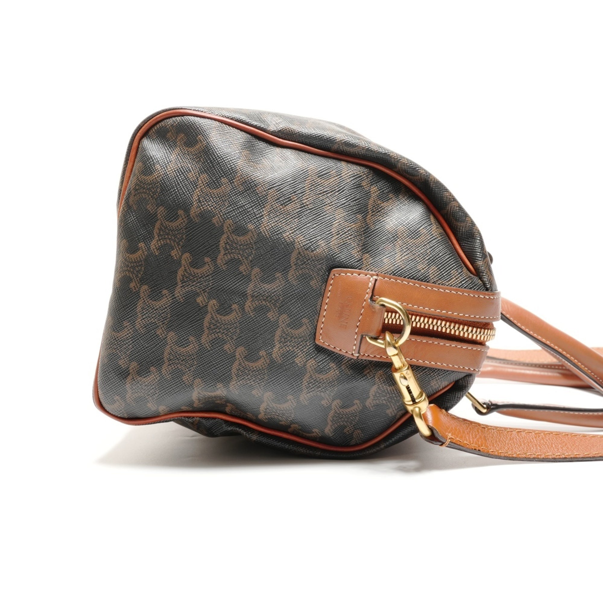 Celine Macadam Brown Pvc Boston Bag (Pre-Owned)